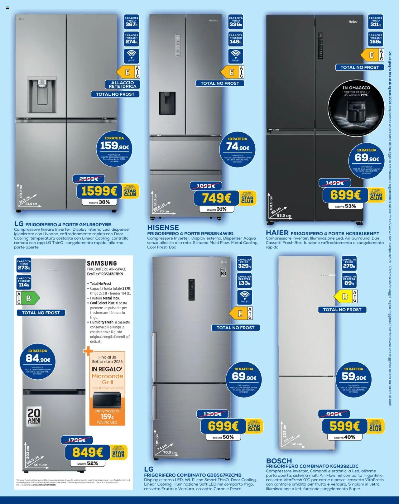 Volantino Euronics del 31.07.2025 | Pagina: 16 | Prodotti: Frutta, Frigorifero, Friggitrice, Samsung