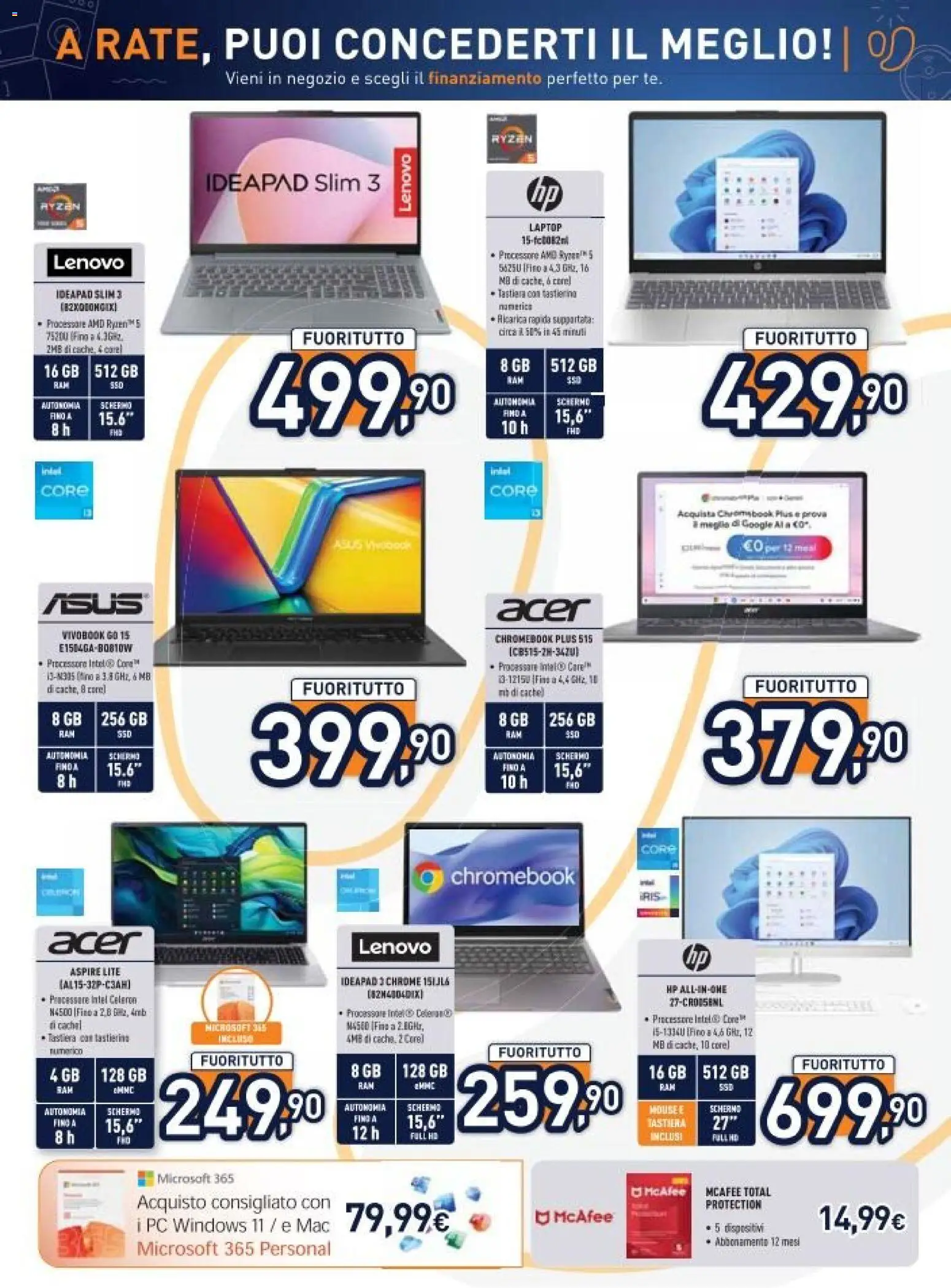 Volantino Unieuro del 16.01.2026 | Pagina: 13 | Prodotti: Schermo, Laptop, Mouse, Tastiera