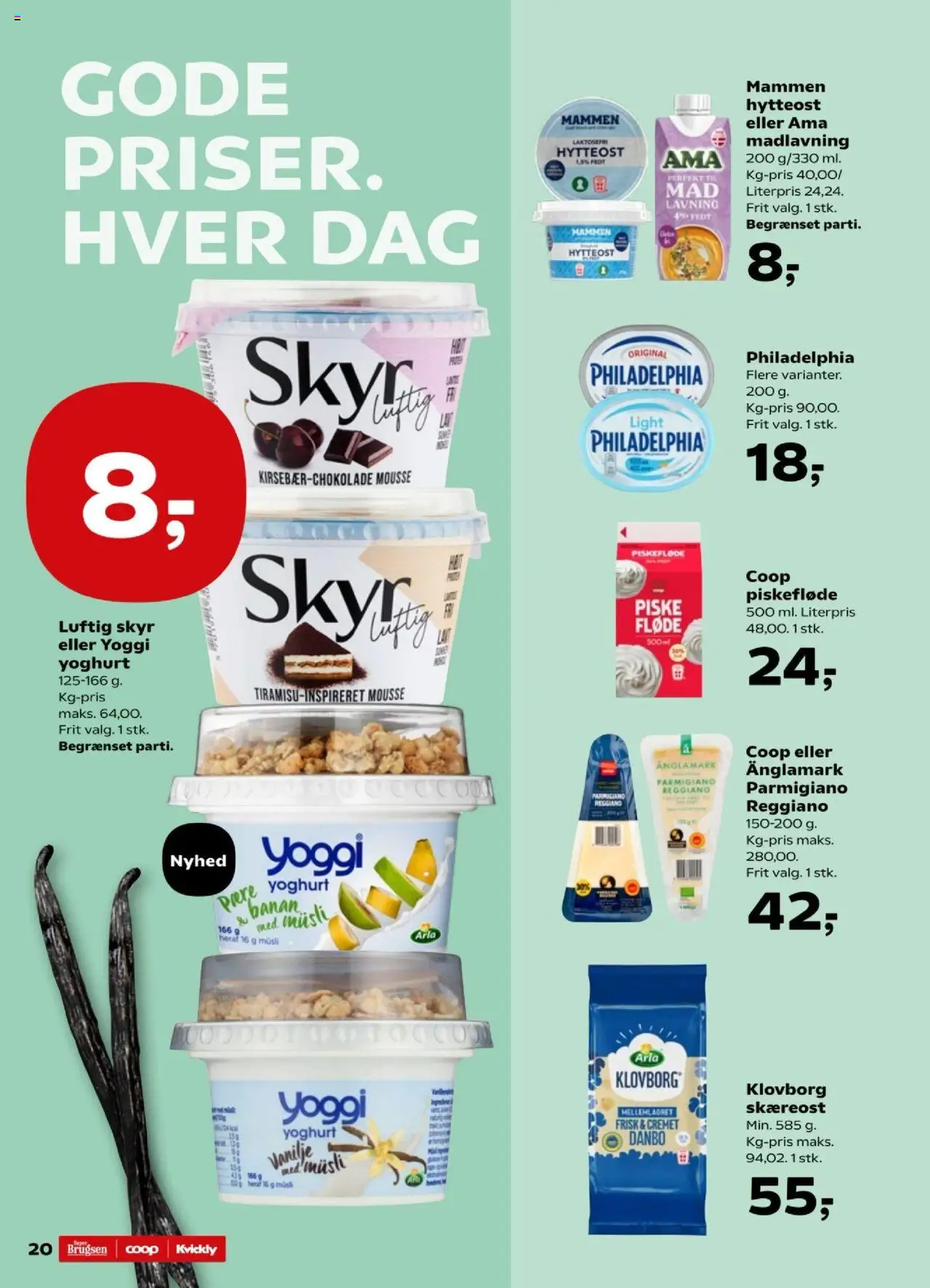Kvickly tilbudsavis – gyldig fra 26.09.2025 | Side: 20 | Produkter: Yoghurt, Fløde, Müsli, Vanilje