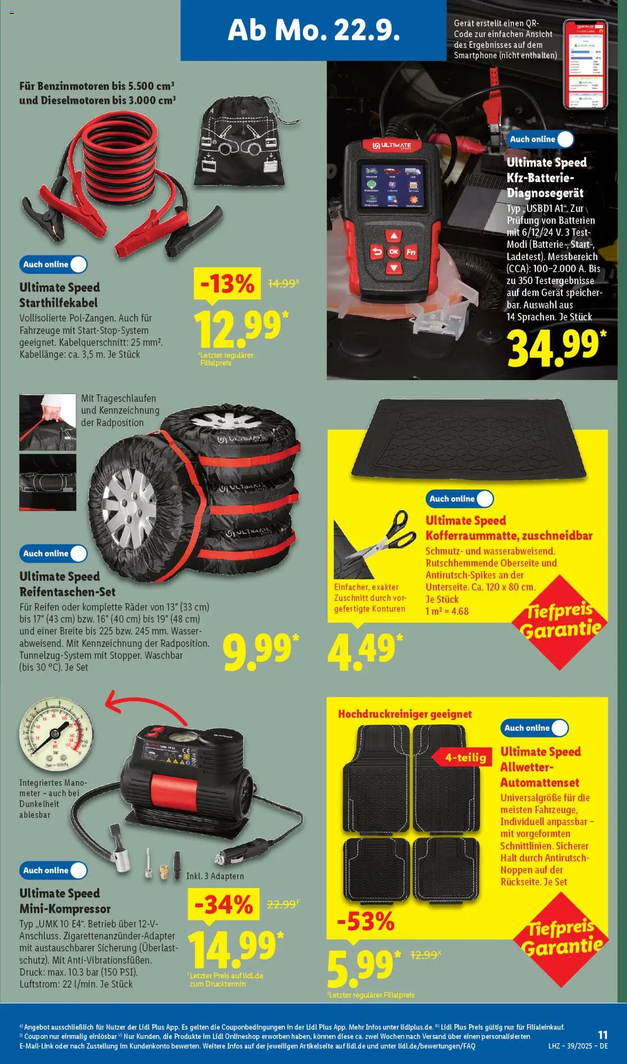 Lidl Prospekt Zossen – gültig ab 22.09.2025 | Seite: 7 | Produkte: Batterien, Wasser, Hochdruckreiniger, Smartphone