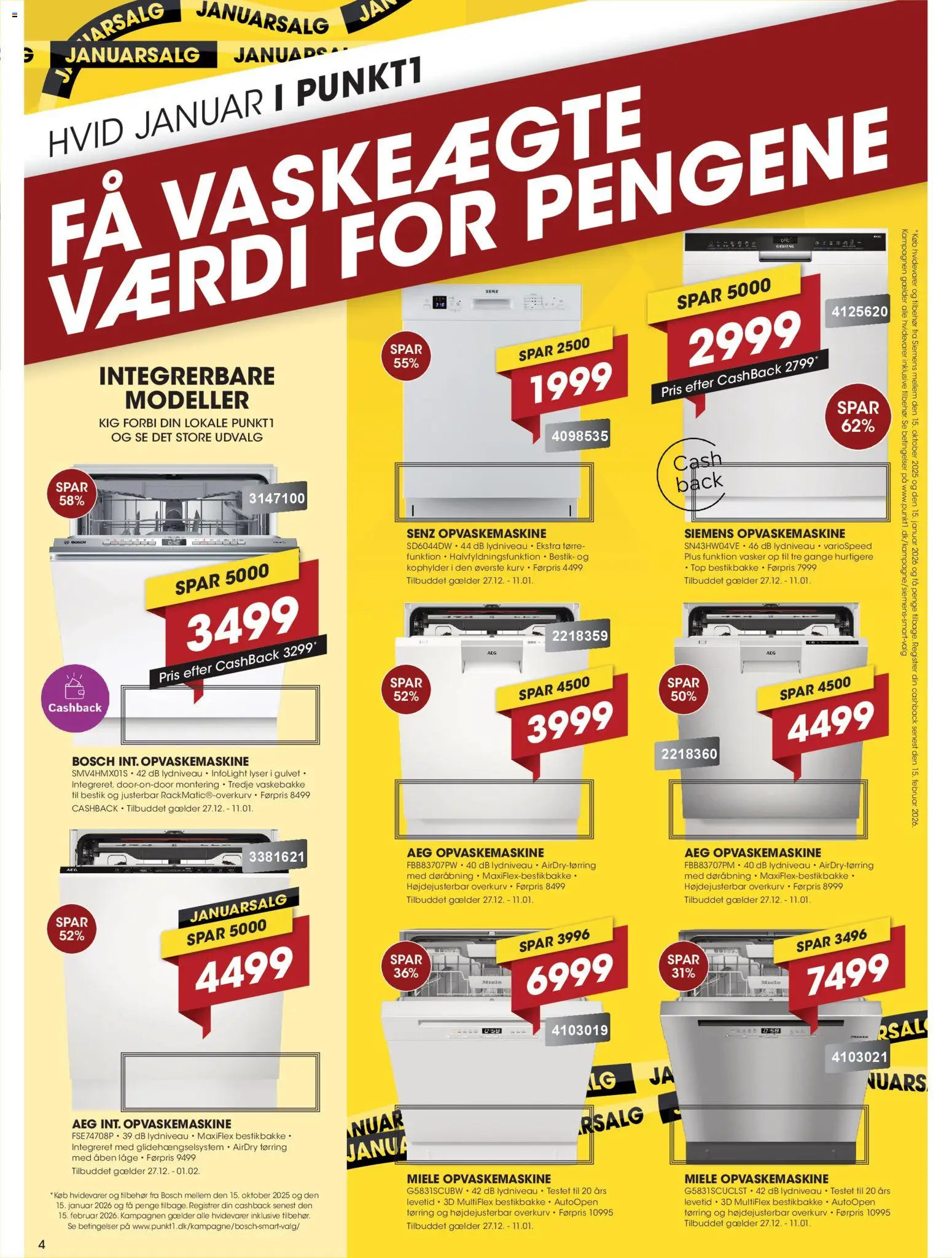 Punkt1 tilbudsavis – gyldig fra 27.12.2025 | Side: 4 | Produkter: Æg, Kurv, Opvaskemaskine