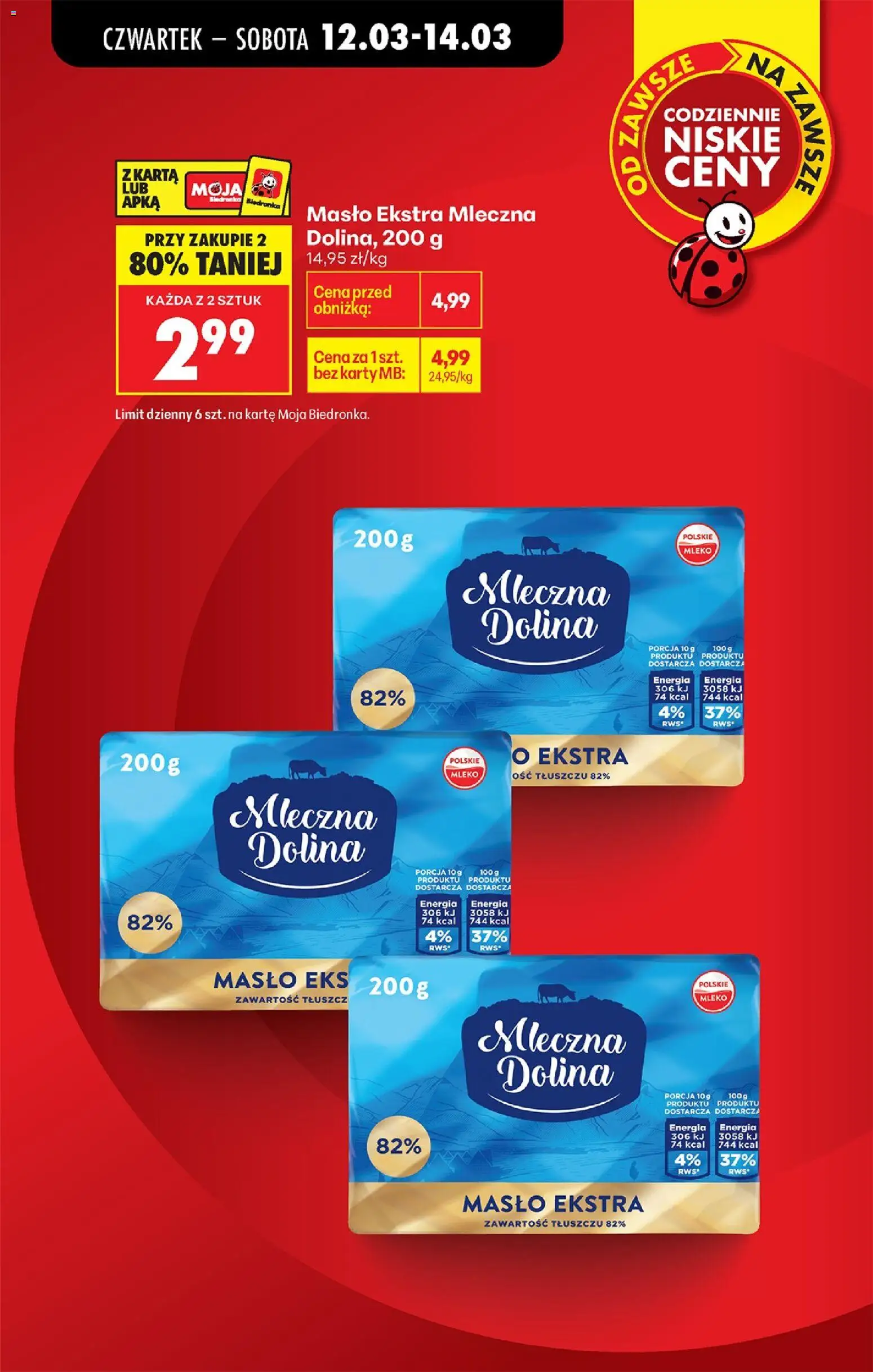 Biedronka Polsko leták - Codziennie niskie ceny od 12.03.2026 | Strana: 11 | Produkty: Mléko, Máslo, Karty