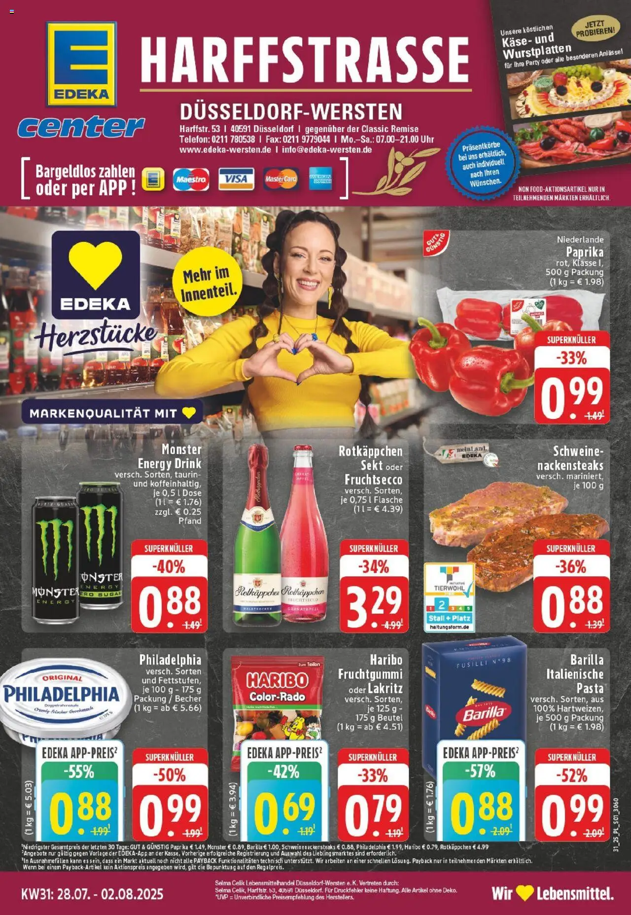 Edeka prospekt Düsseldorf	 - gültig ab dem 27.07.2025 | Seite: 1 | Produkte: Rotkappchen sekt, Barilla, Pasta, Uhr