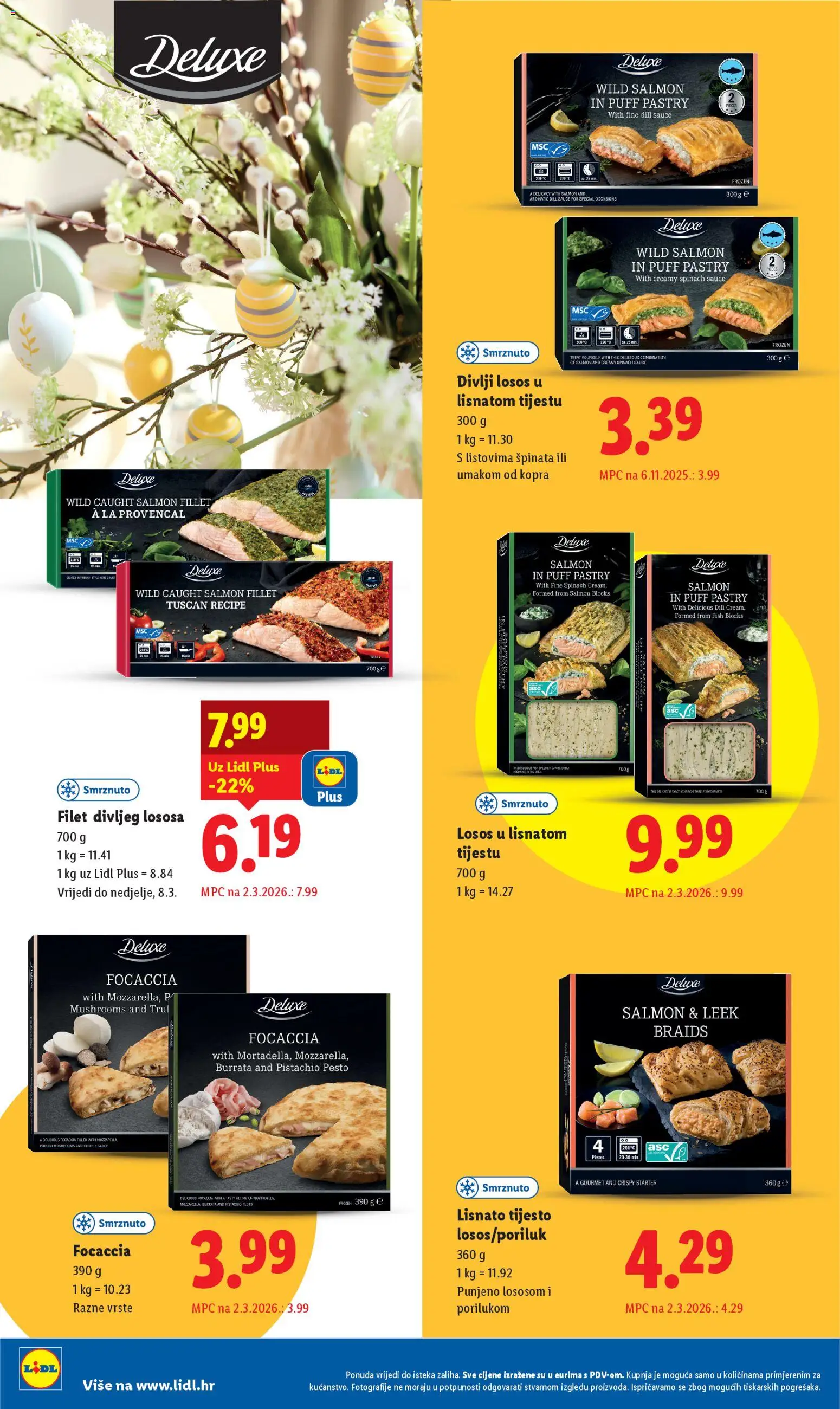 Lidl katalog | vrijedi od 02.03.2026 | Stranica: 8 | Proizvodi: Lisnato tijesto, Losos