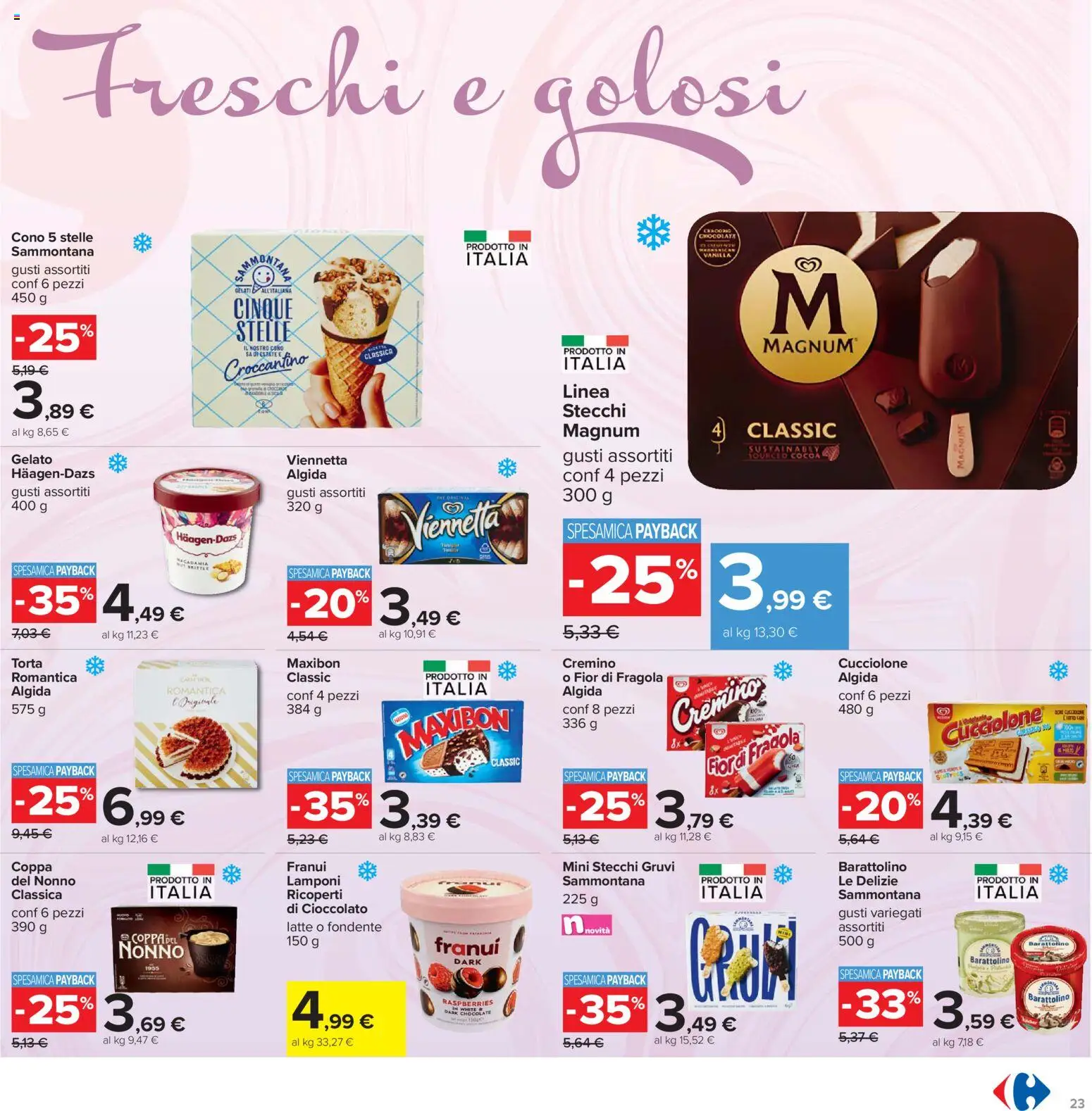 Volantino Carrefour del 24.03.2026 | Pagina: 23 | Prodotti: Cioccolato, Lamponi, Latte, Torta