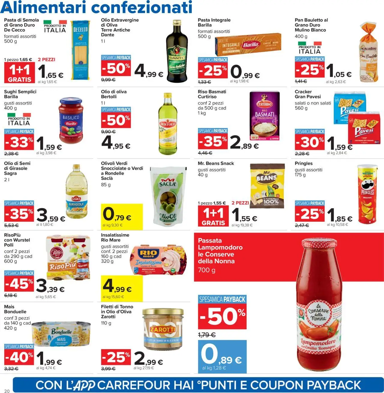 Volantino Carrefour del 07.08.2025 | Pagina: 20 | Prodotti: Insalata, Olio, Basilico, Tonno