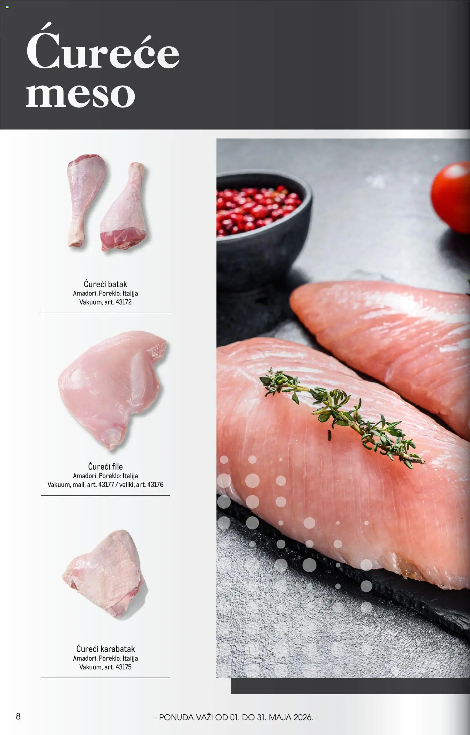 Metro katalog - važi od 01.05.2026 | Strana: 8 | Proizvode: Ćureći batak, Ćureći file