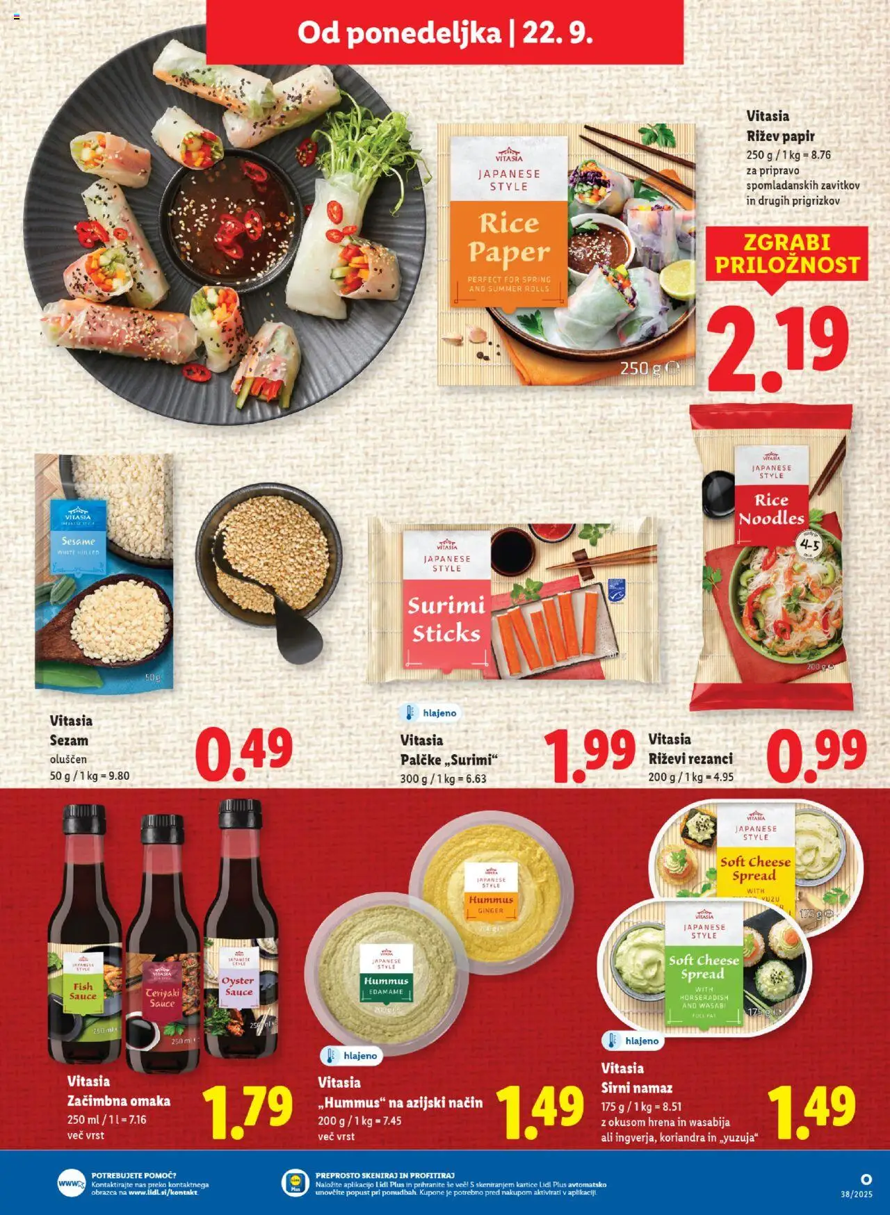 Novi Lidl katalog ponudbe – veljaven od 18.09.2025 | Stran: 45 | Izdelki: Sirni namaz, Rezanci, Namaz, Omaka
