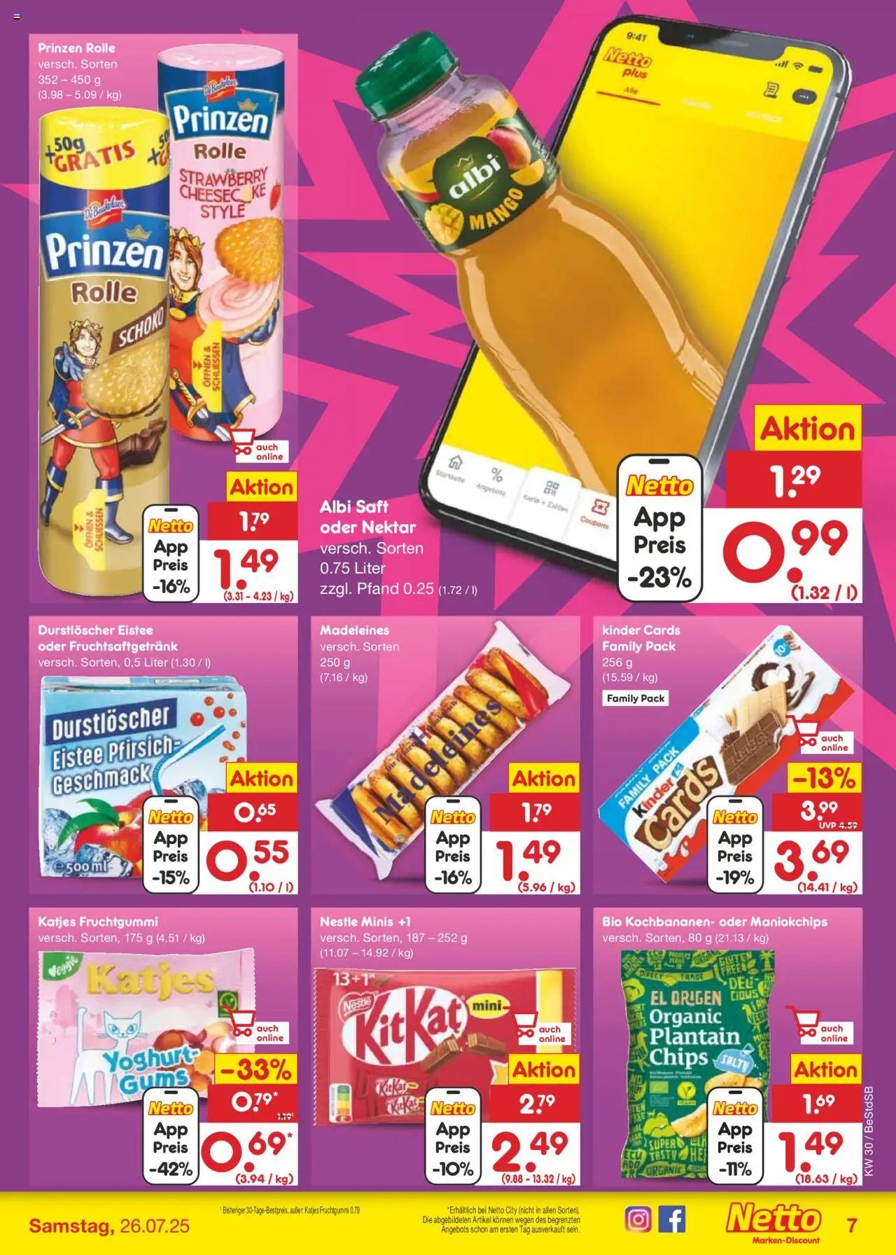 Netto Marken-Discount Prospekt 	 - gültig ab dem 21.07.2025 | Seite: 7 | Produkte: Durstloscher, Mango, Pfirsich, Chips