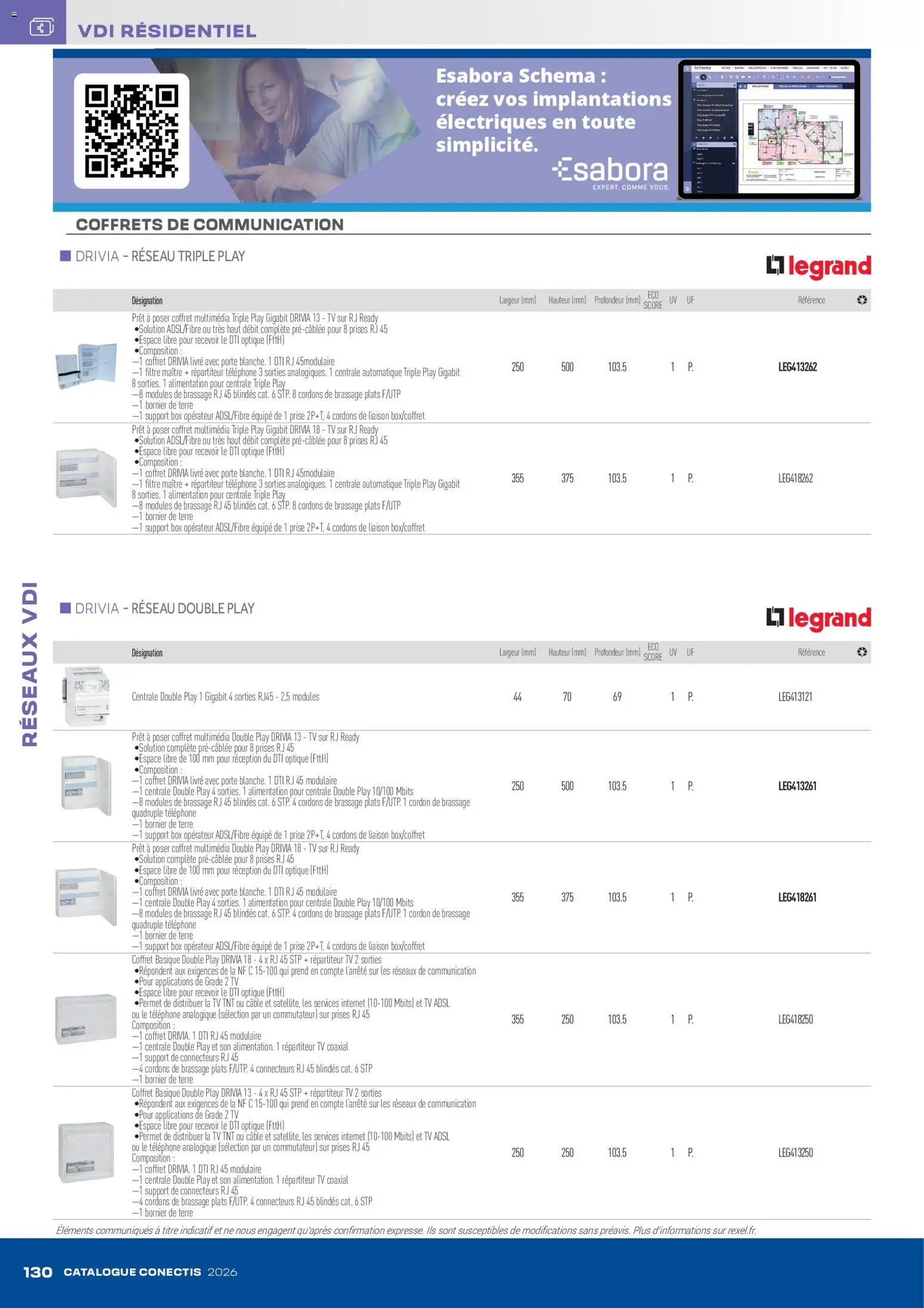 {H1} | Page: 130 | Produits: Filtre, Téléphone, Câble, Prises