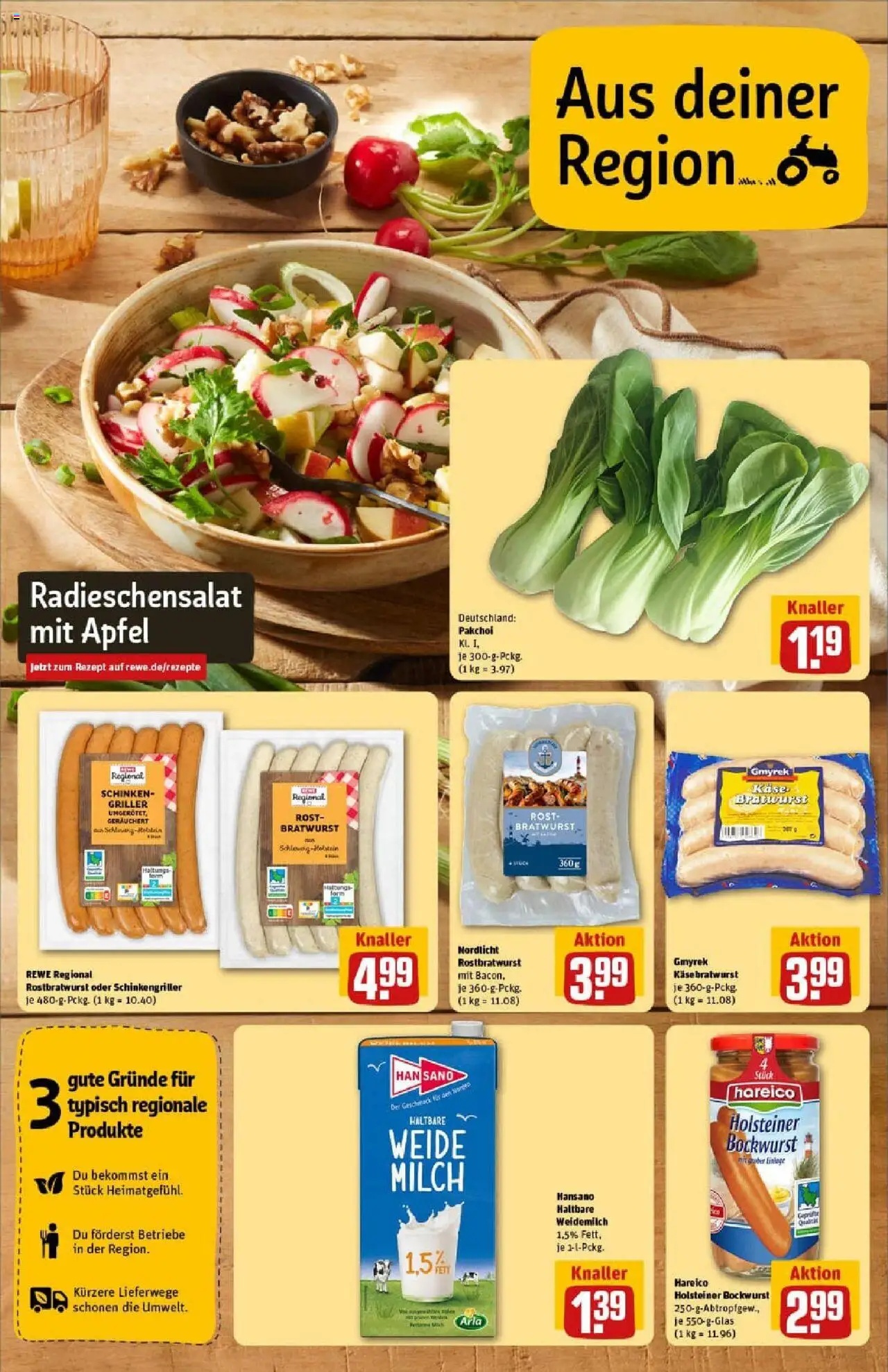Rewe prospekt Salzgitter	 - gültig ab dem 13.07.2025 | Seite: 5 | Produkte: Bockwurst, Käse, Schinken, Griller