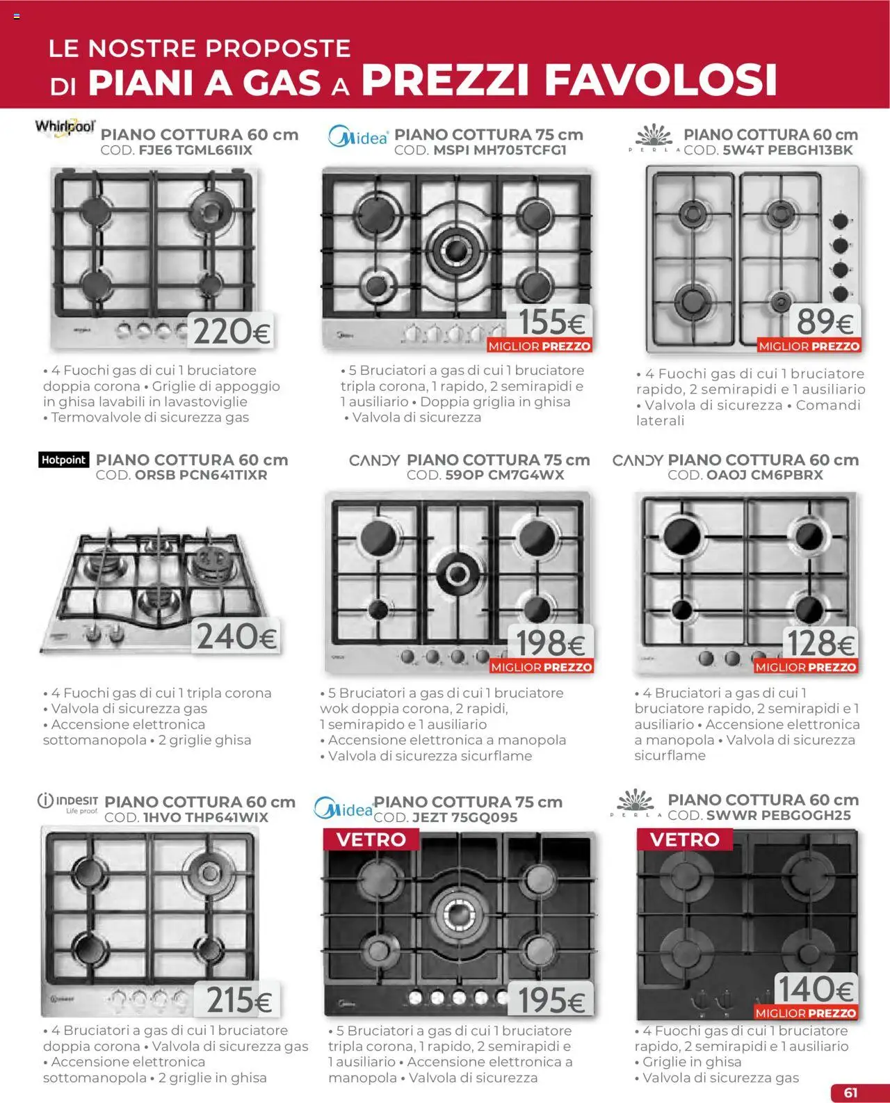 Volantino Mondo Convenienza del 01.09.2025 | Pagina: 63 | Prodotti: Piano cottura, Lavastoviglie, Griglia