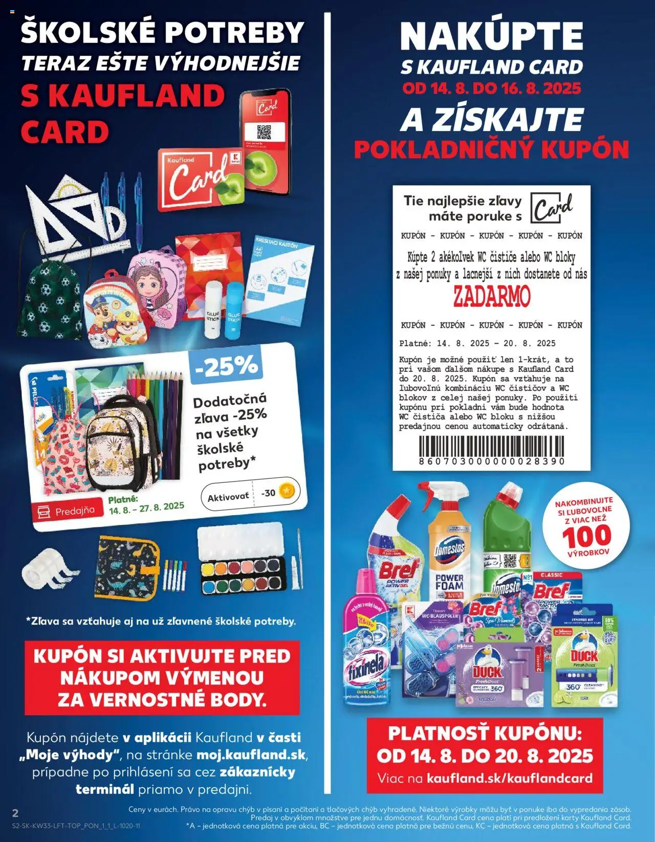Kaufland SK akciós ujság - amely érvényes a következő dátumtól: 14.08.2025 | Oldal: 2 | Termékek: WC