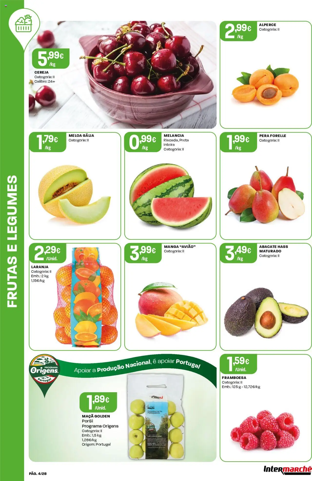 Intermarché folheto │ válido de 19.06.2025 | Página: 4 | Produtos: Cereja, Maça, Abacate, Melancia