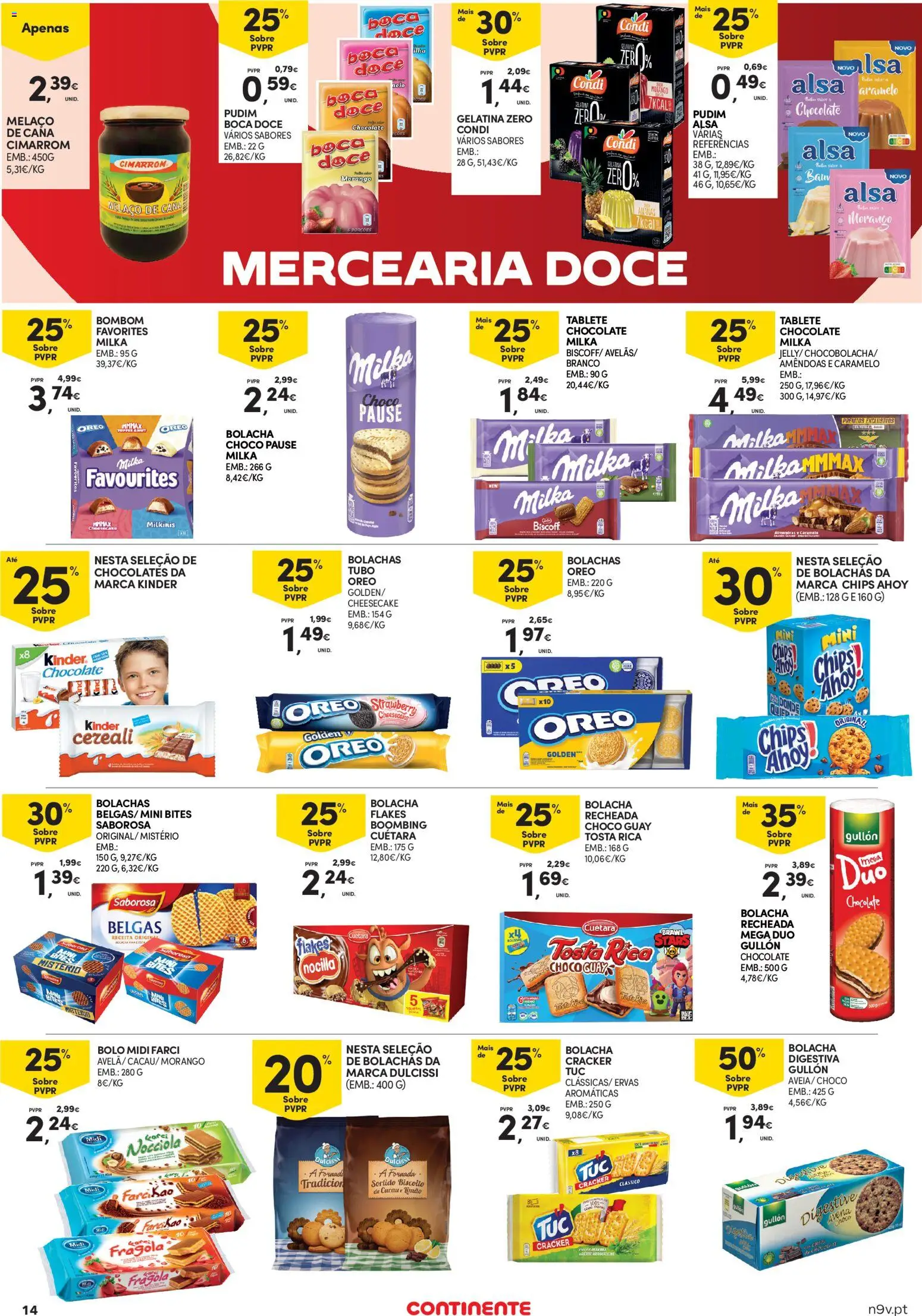 Continente - Açores │ válido de 13.11.2025 | Página: 14 | Produtos: Amêndoas, Gelatina, Bolachas, Pudim