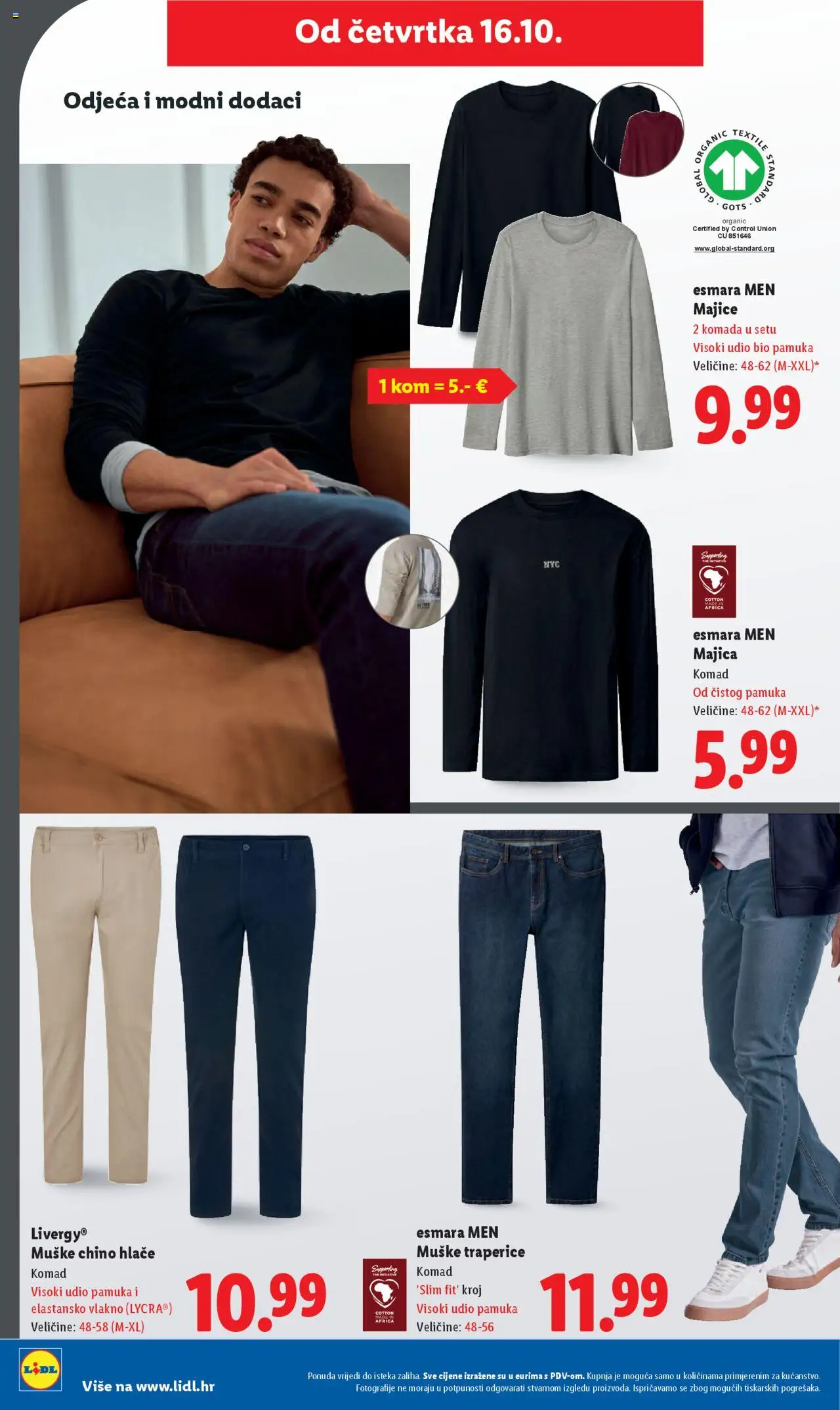 Lidl katalog | vrijedi od 13.10.2025 | Stranica: 48 | Proizvodi: Odjeća, Majica, Hlače, Traperice