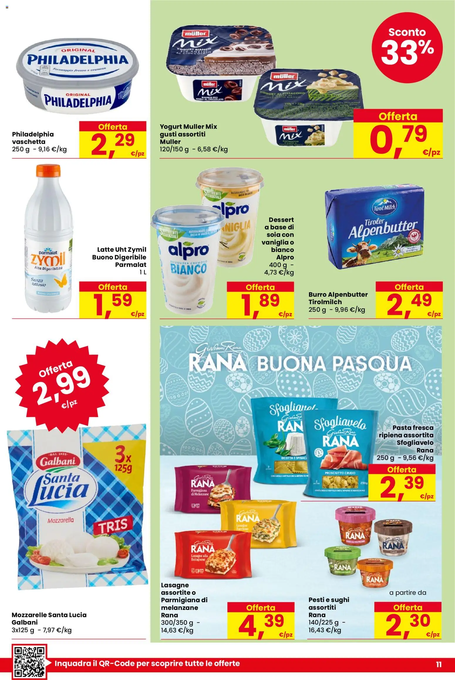 Volantino Despar del 26.03.2026 | Pagina: 11 | Prodotti: Yogurt, Latte, Prosciutto, Burro