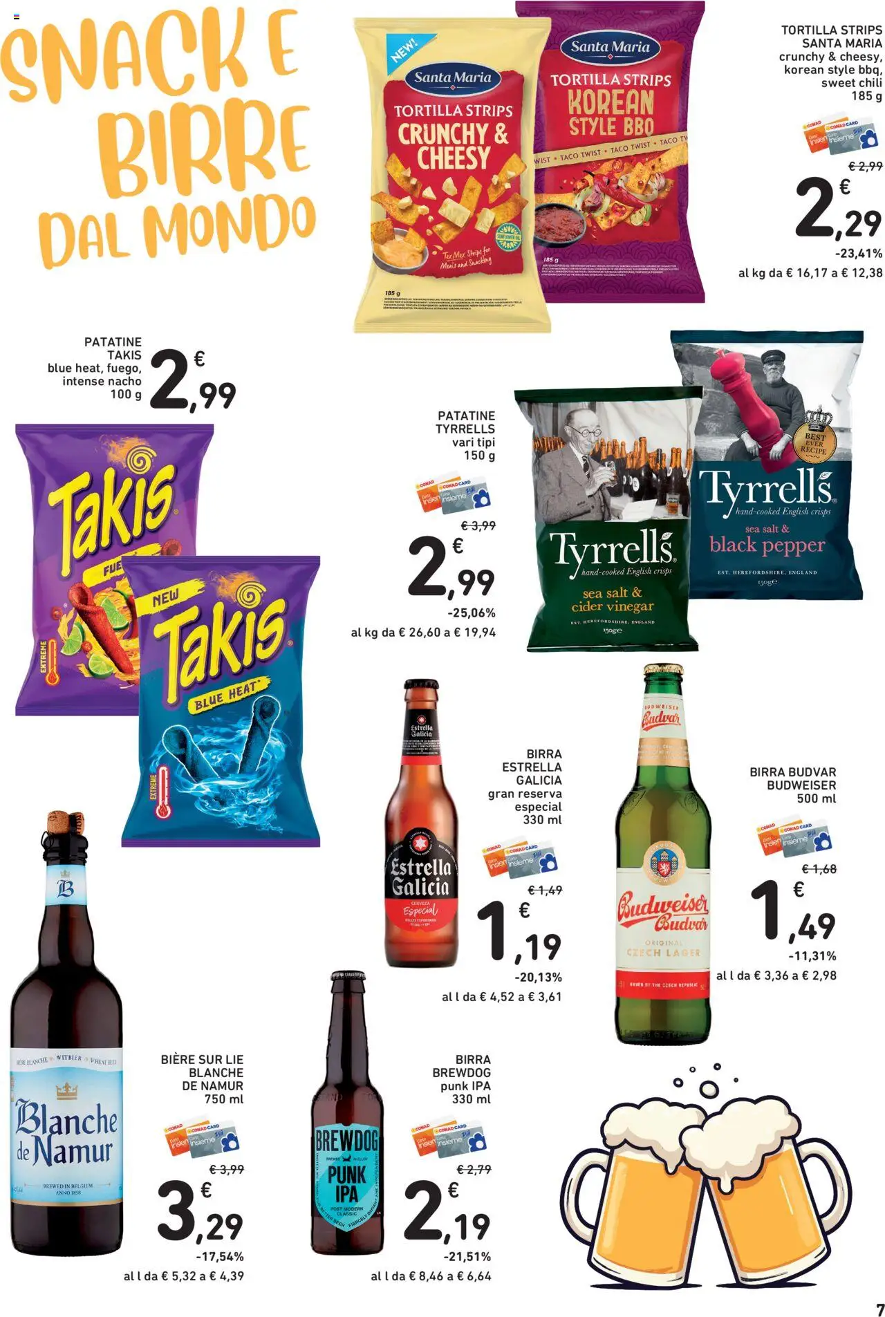Volantino Conad del 08.08.2025 | Pagina: 7 | Prodotti: Birra, Patatine, The, TV