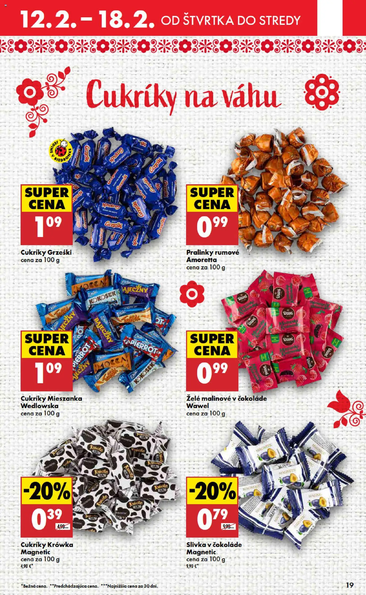 Nové Biedronka akcie – leták je platný od 12.02.2026 | Strana: 19 | Produkty: Cukríky