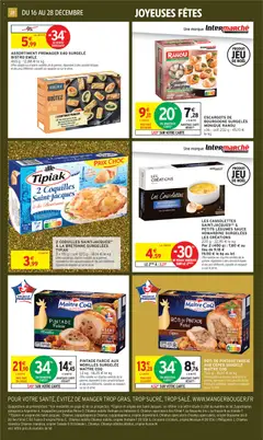 Intermarché - Prévisualisation de 2 COQUILLES SAINT-JACQUES À LA BRETONNE SURGELÉES, 2 x 110 g - soit 220 g valide à partir de 16.12.2025 | Page: 28