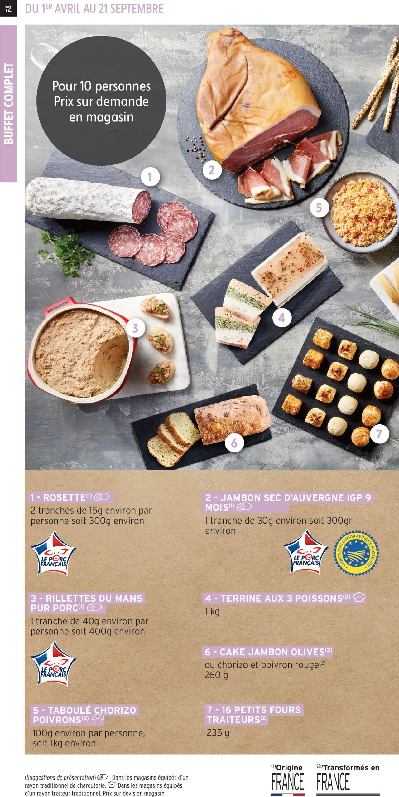  | Page: 12 | Produits: Poivron, Buffet, Jambon, Porc