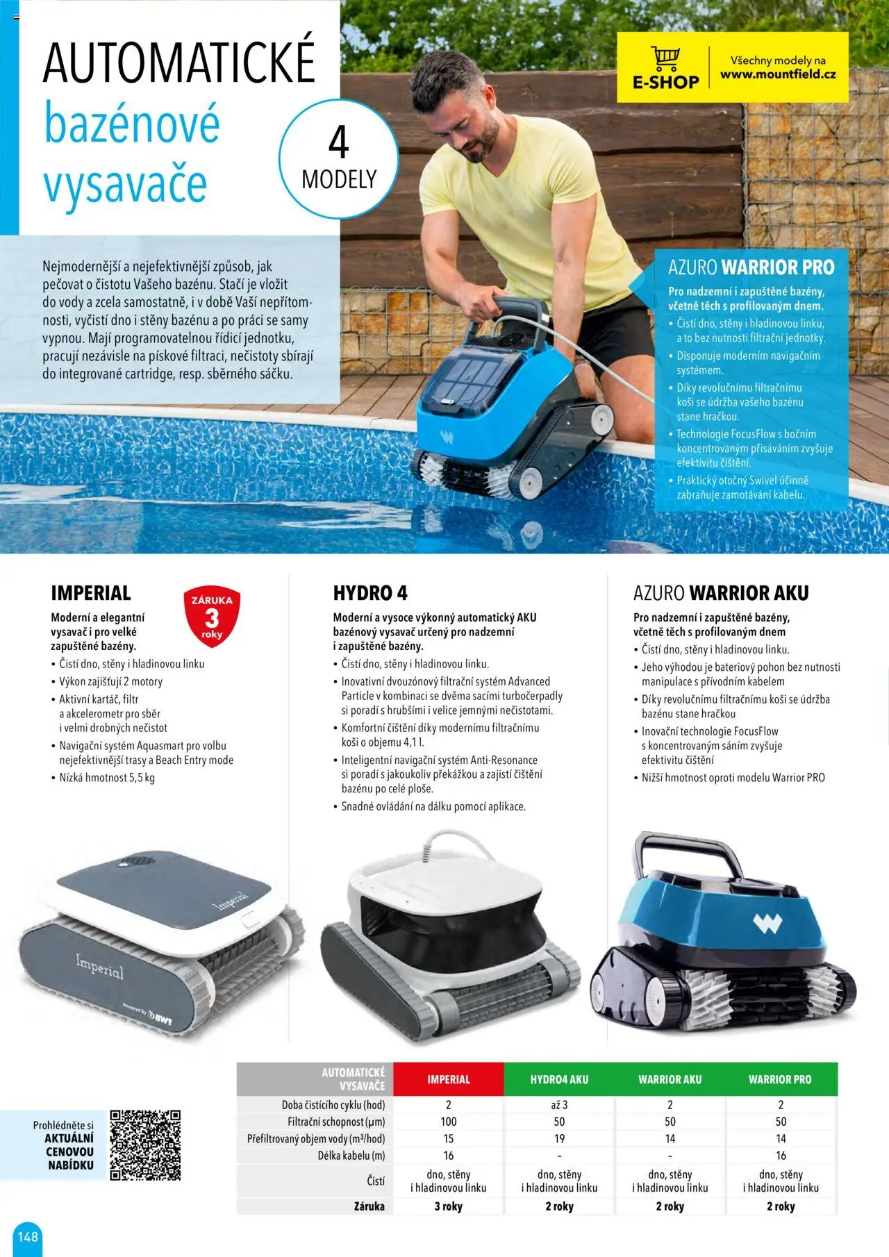 Mountfield katalog 2025 od 16.04.2025 | Strana: 148 | Produkty: Bazény, Vysavač, Vysavače, Modely