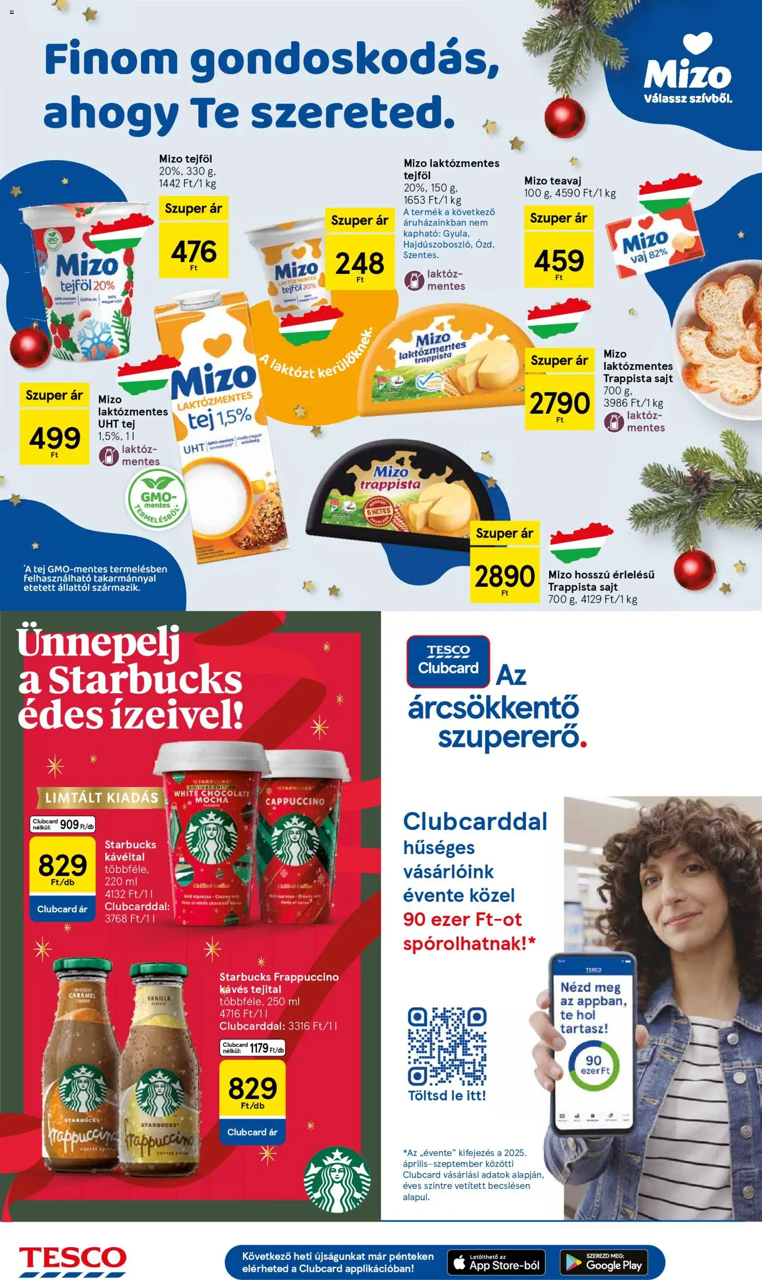 Tesco akciós ujság - amely érvényes a következő dátumtól: 18.12.2025 | Oldal: 20 | Termékek: Cappuccino, Vaj, Sajt, Trappista sajt