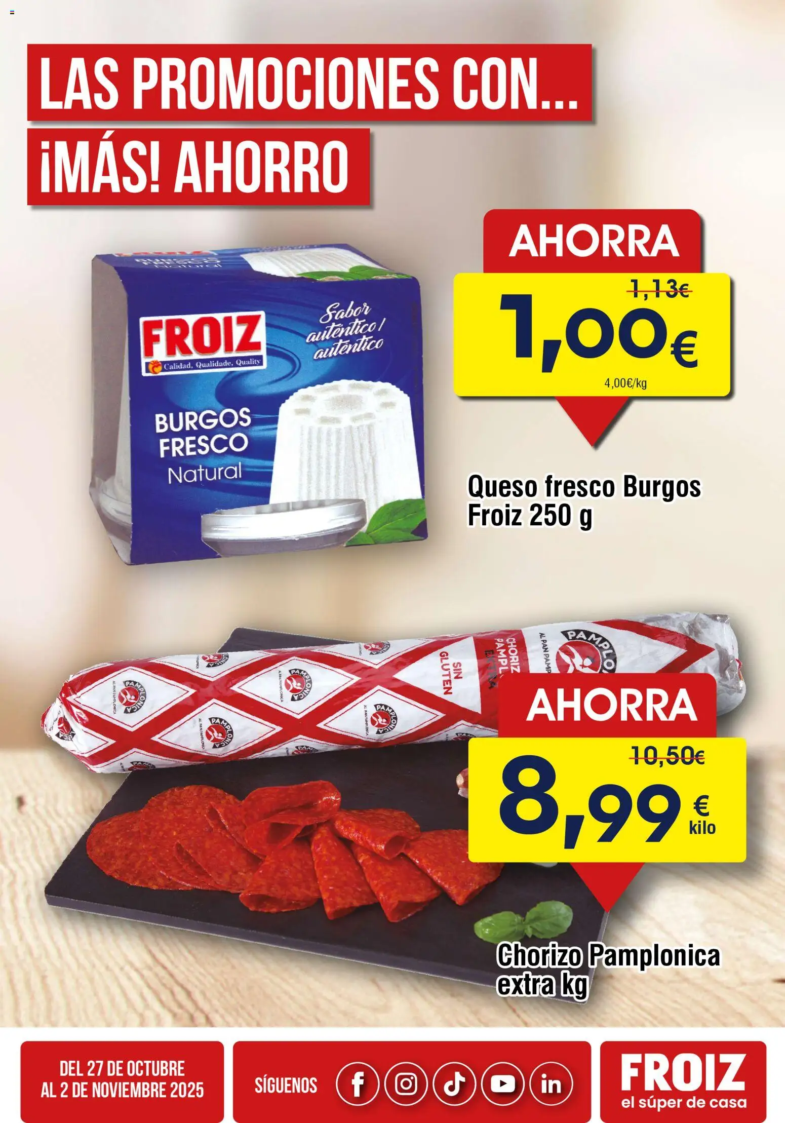 Froiz Oferta semanal │ válido desde el 27.10.2025 | Página: 3 | Productos: Queso, Pan, Queso fresco