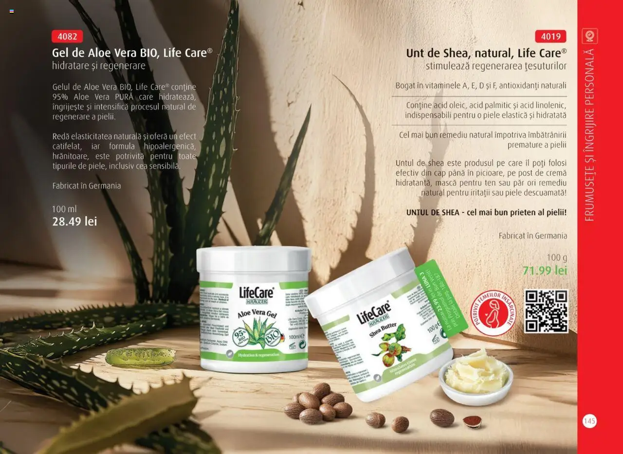 Life Care catalog - Aprilie/Octombrie – valabil de la 01.04.2025 | Pagină: 147 | Produse: Aloe vera, Unt, Cremă