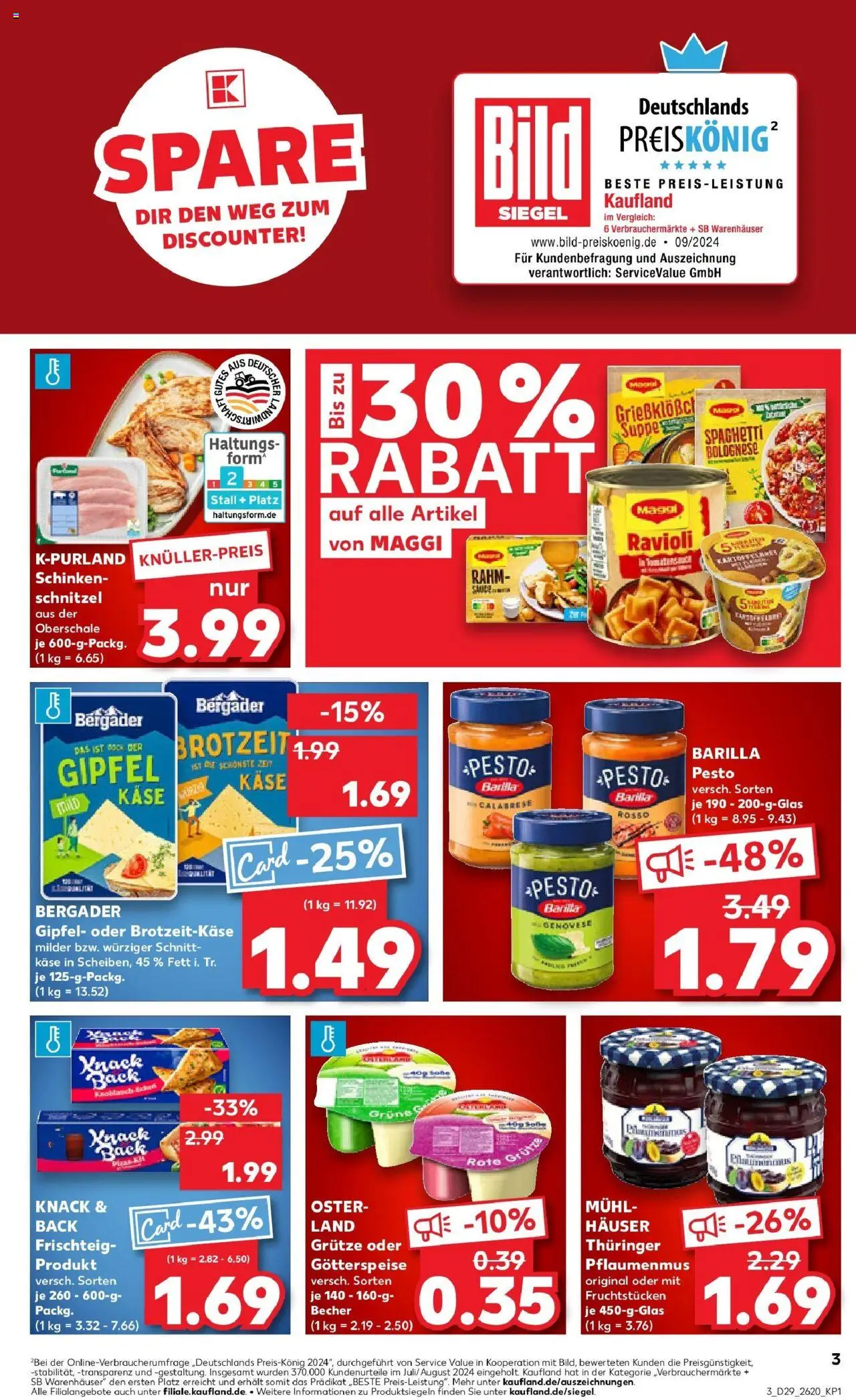Kaufland prospekt Hoyerswerda	 - gültig ab dem 21.07.2025 | Seite: 16 | Produkte: Käse, Barilla, Schnitzel, Schinken