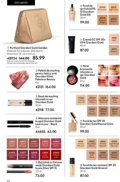 Ofertele Oriflame valabile de la 06.05.2026 | Pagină: 92 | Produse: Fond de ten, Elixir, Bază de machiaj, Blush