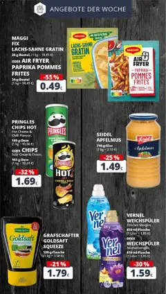 SEIDEL APFELMUS, 710-g-Glas Apfelmus ab 26.10.2025 gültig | Seite: 7 | Produkte: Weichspüler, Maggi fix, Pringles, Vernel