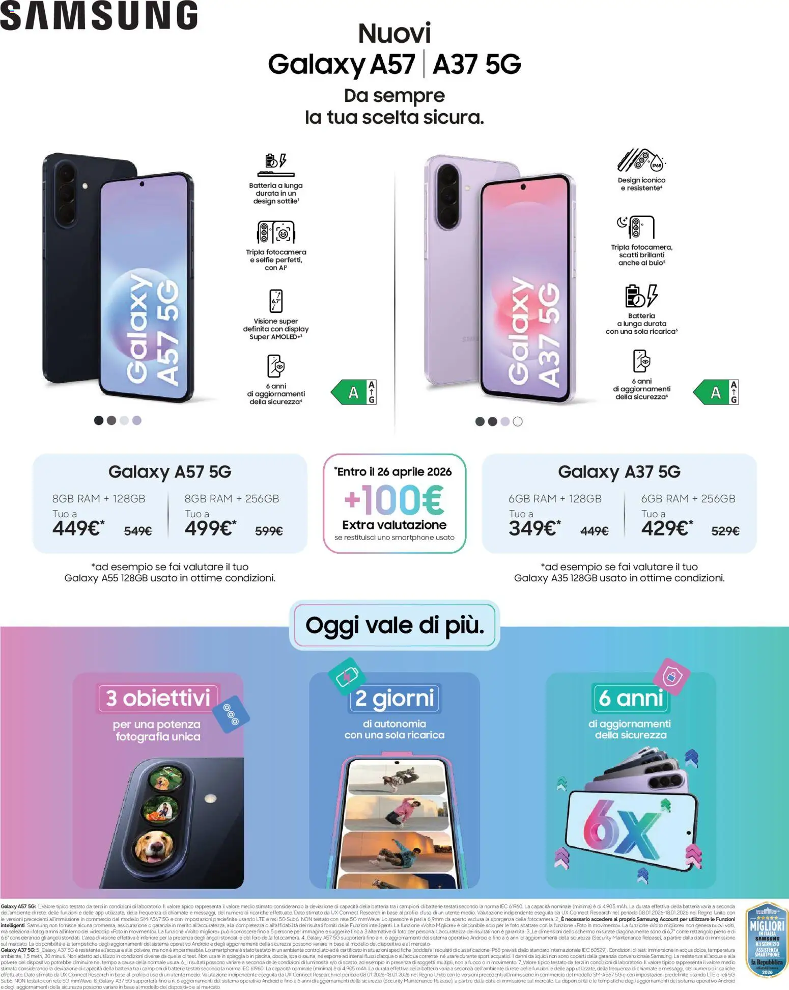 Volantino Trony del 09.04.2026 | Pagina: 37 | Prodotti: Acqua, Data, Batteria, Samsung