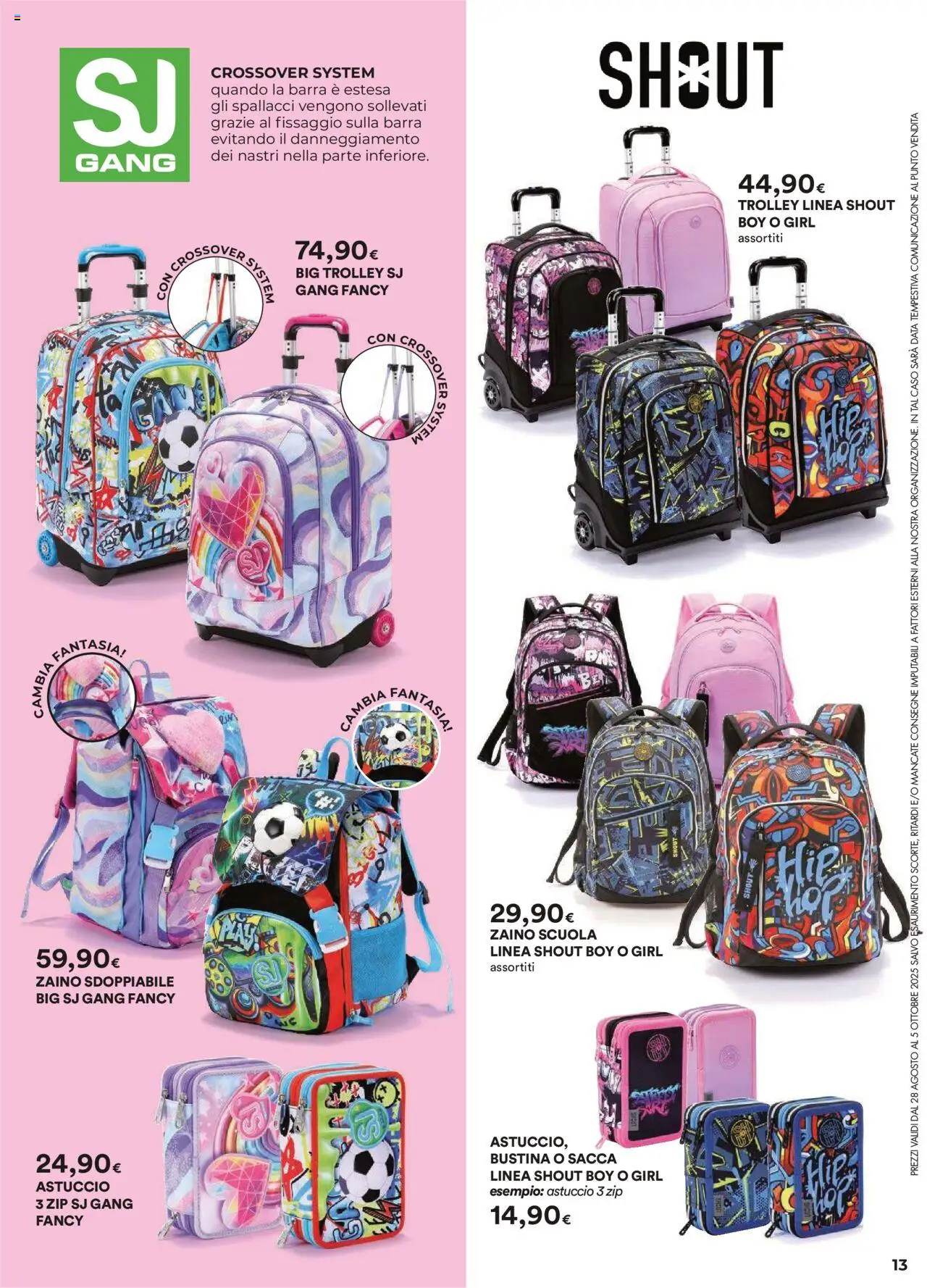 Volantino Ipercoop del 28.08.2025 | Pagina: 13 | Prodotti: Zaino, Data, Astuccio, Trolley