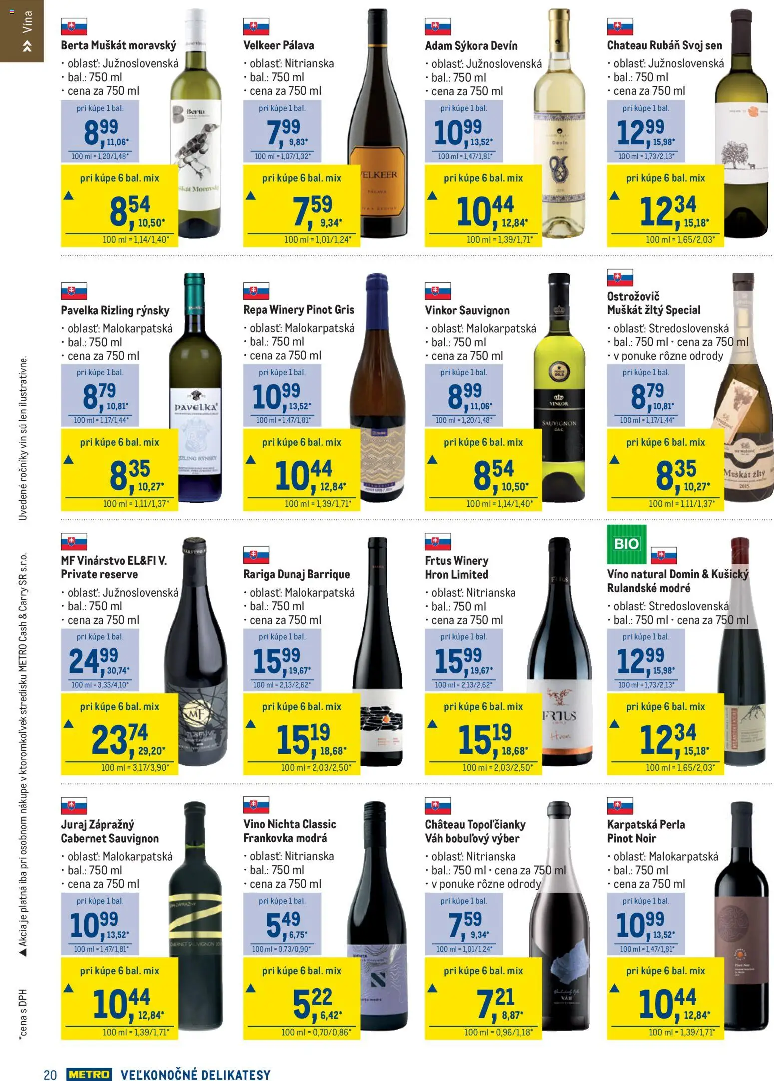 Nové Metro akcie – leták je platný od 11.03.2026 | Strana: 20 | Produkty: Víno