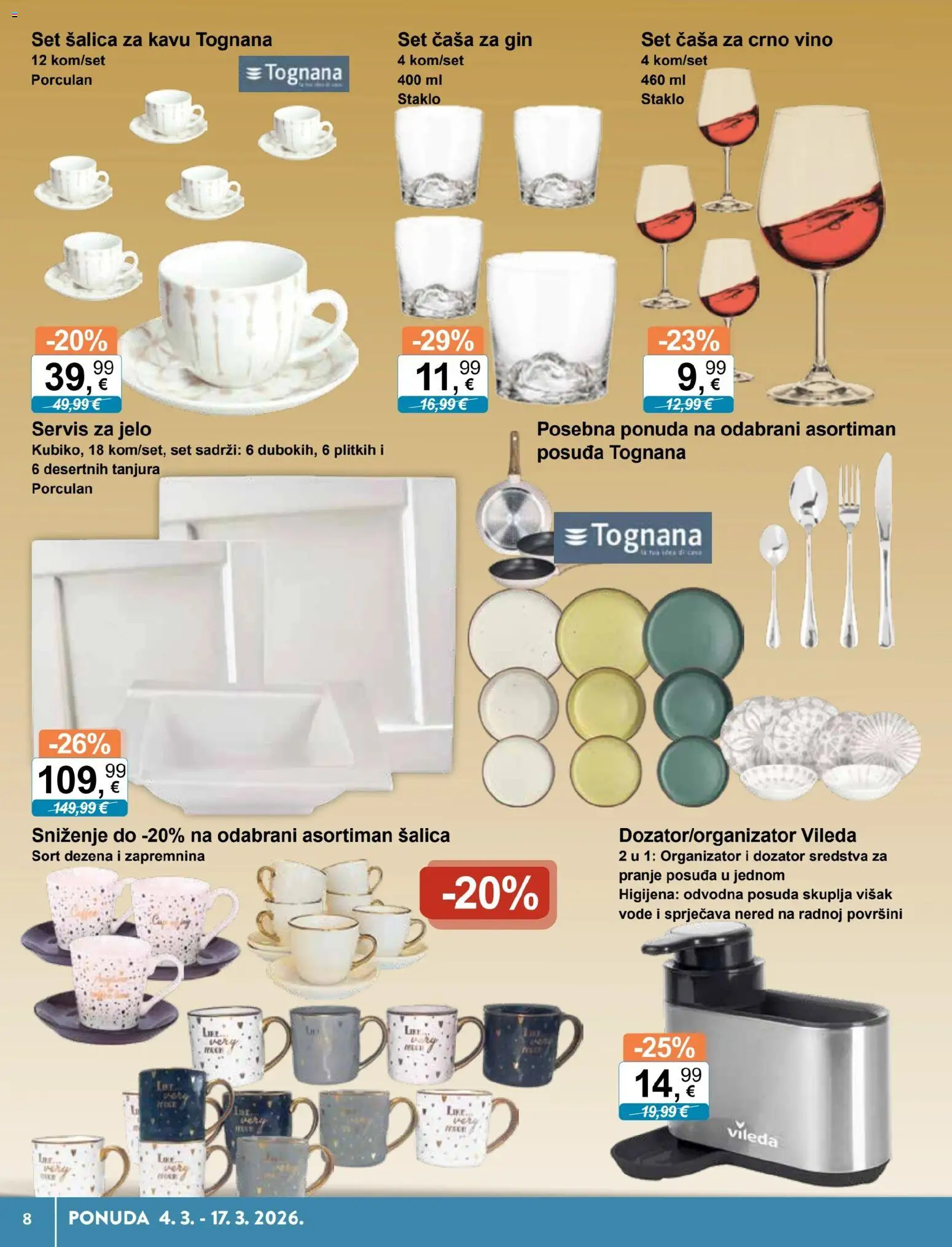 KTC katalog | vrijedi od 04.03.2026 | Stranica: 3 | Proizvodi: Tognana, Vino, Crno vino, Šalica