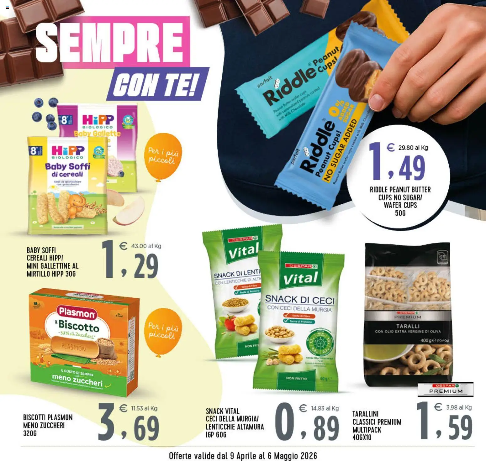 Volantino Interspar del 09.04.2026 | Pagina: 14 | Prodotti: Biscotti, Olio, Olio extra vergine, Taralli
