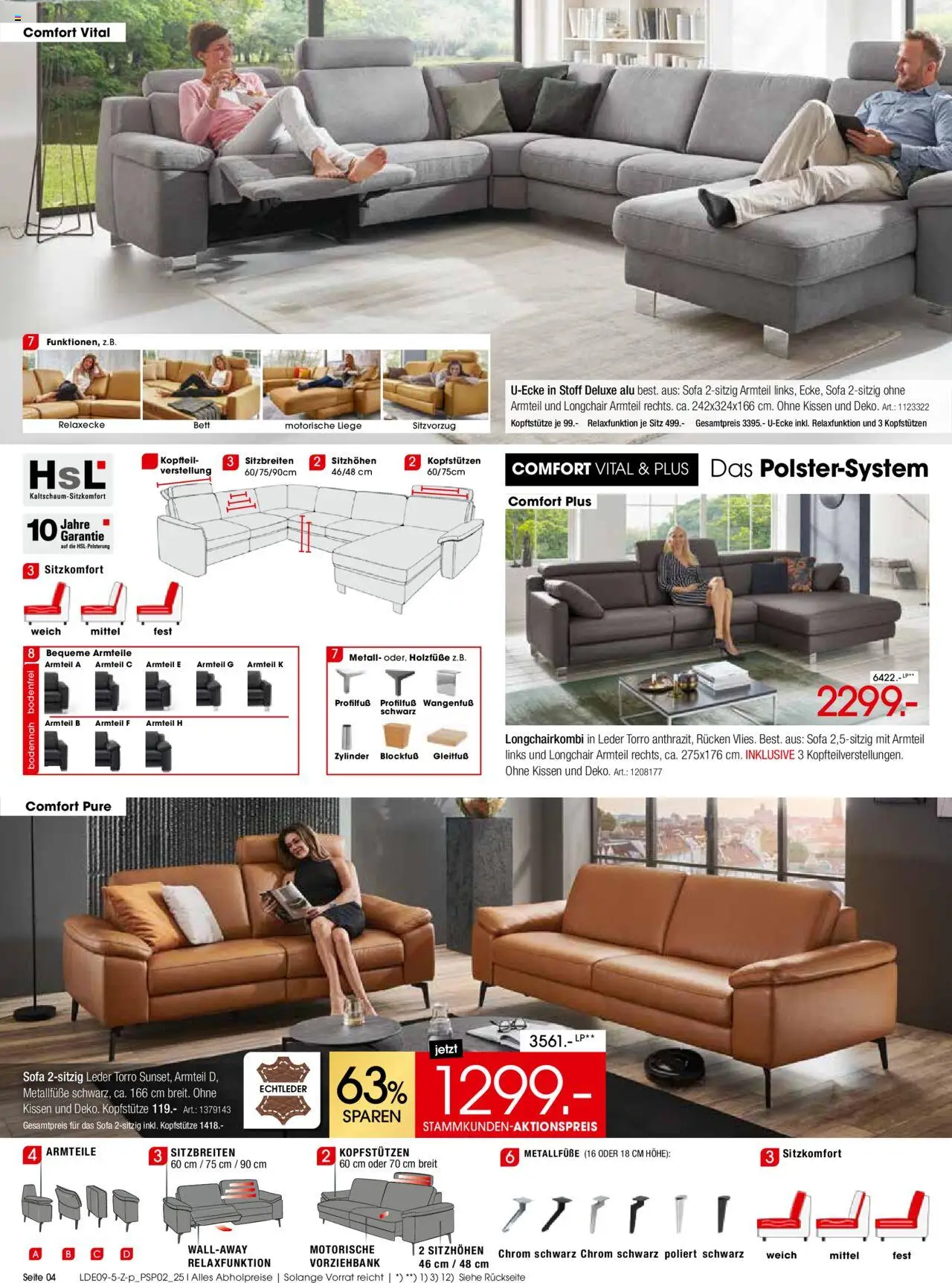 Zurbrüggen Polstermöbel-Spezial – gültig ab 20.09.2025 | Seite: 4 | Produkte: Kissen, Sofa, Liege