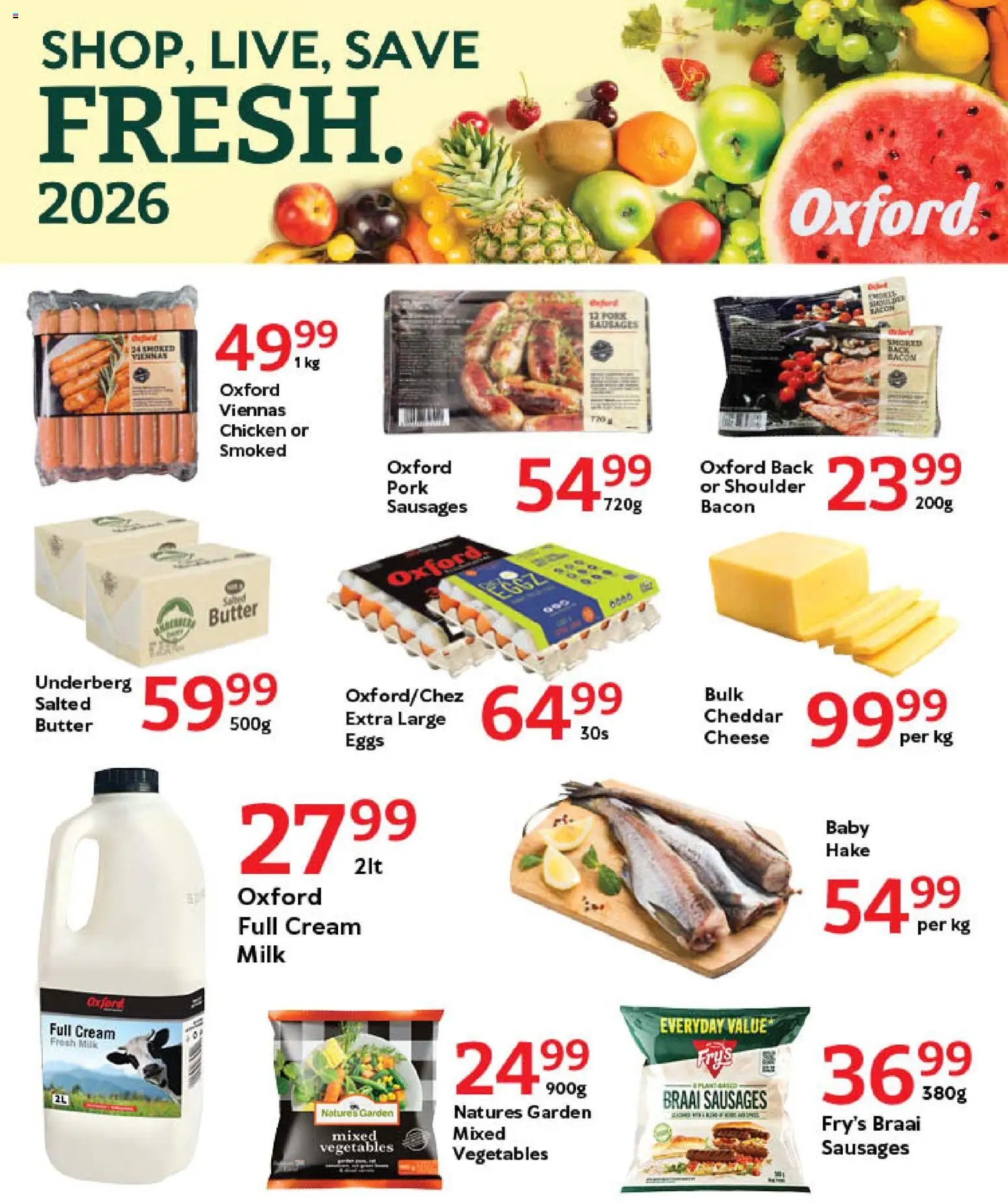 New Oxford Freshmarket catalogue – valid from 26.01.2026 | Page: 5 | Products: Butter, Pork, Vegetables, Fry's