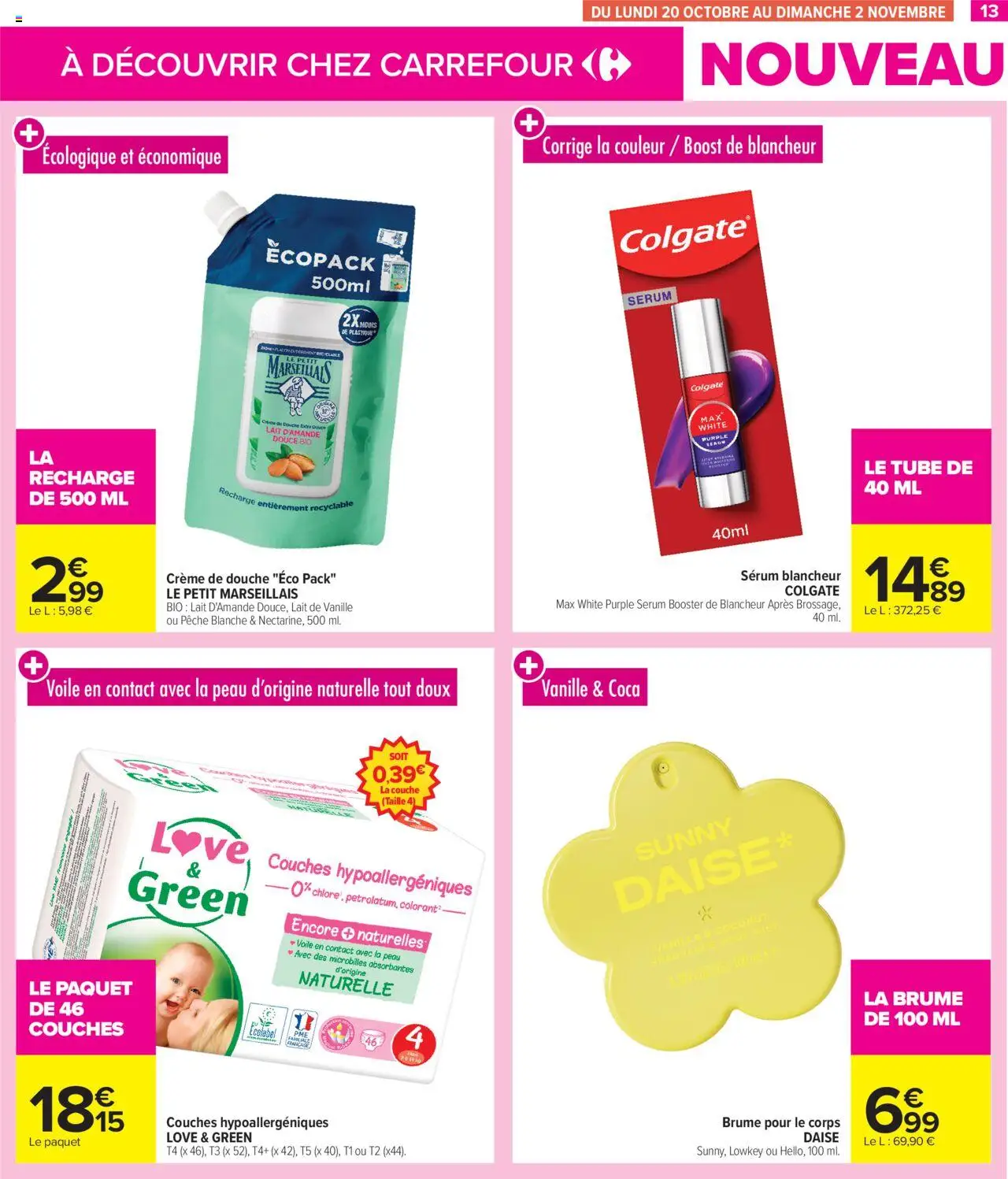 {H1} | Page: 13 | Produits: Pêche, Douche, Lait, Crème
