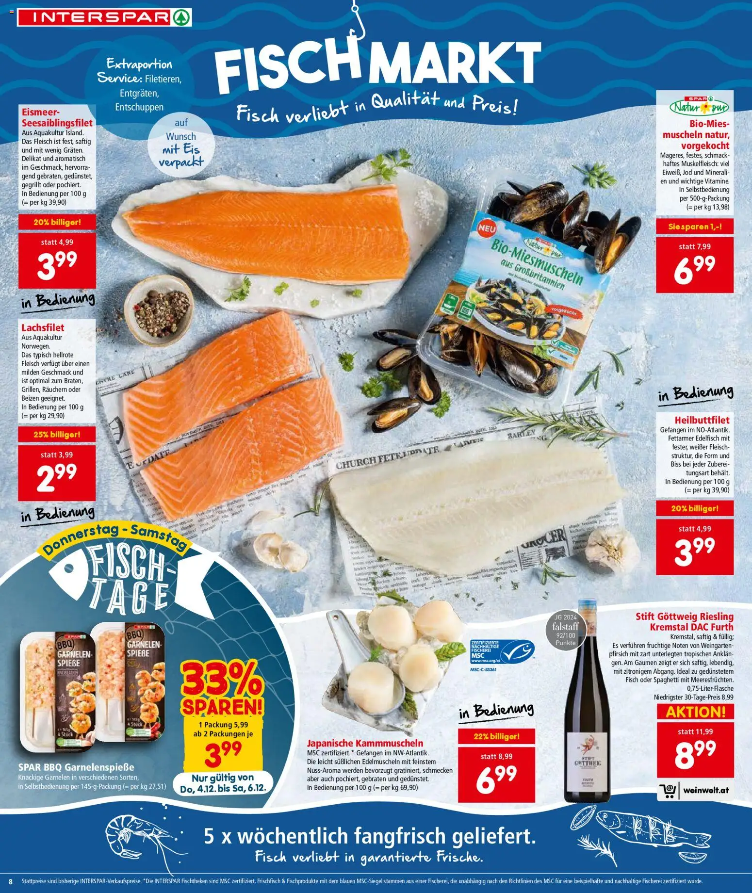 Interspar Flugblatt - Tirol gültig ab 04.12.2025 | Seite: 8 | Produkte: Tisch, Schweinefleisch