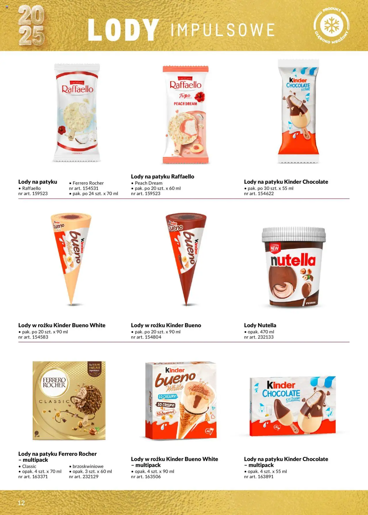 Makro Gazetka - Lody od 14.05.2025 | Strona: 12 | Produkty: Nutella, Kinder Bueno, Lody na patyku, Ferrero rocher