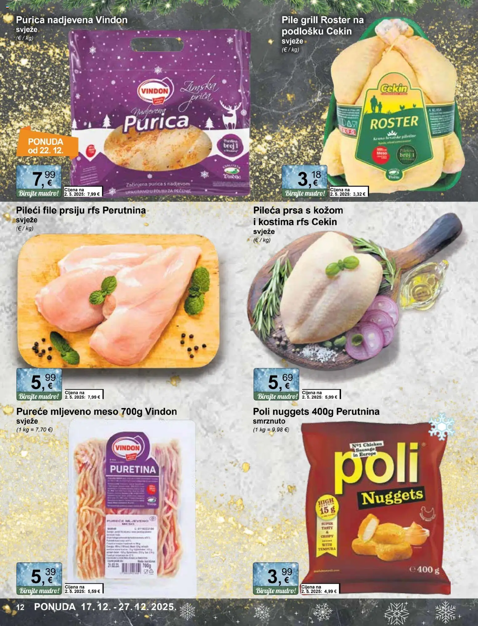 KTC katalog | vrijedi od 17.12.2025 | Stranica: 12 | Proizvodi: Puretina, Pileći file, Meso, Pileća prsa