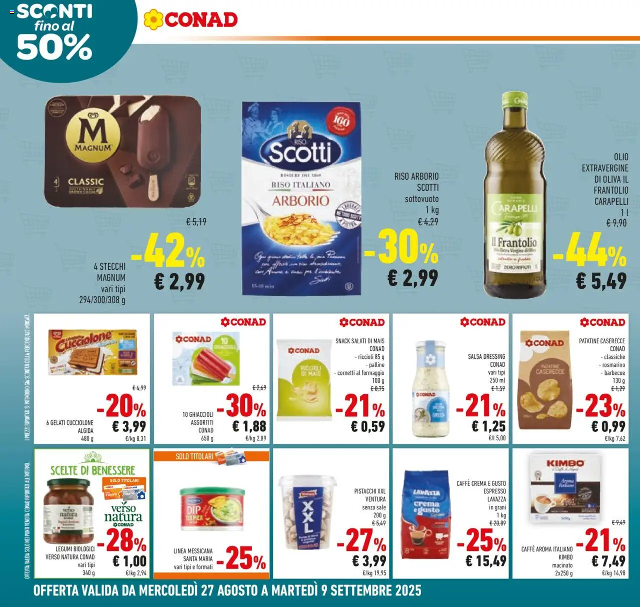 Volantino Conad del 27.08.2025 | Pagina: 16 | Prodotti: Legumi, Crema, Riso, Ghiaccioli