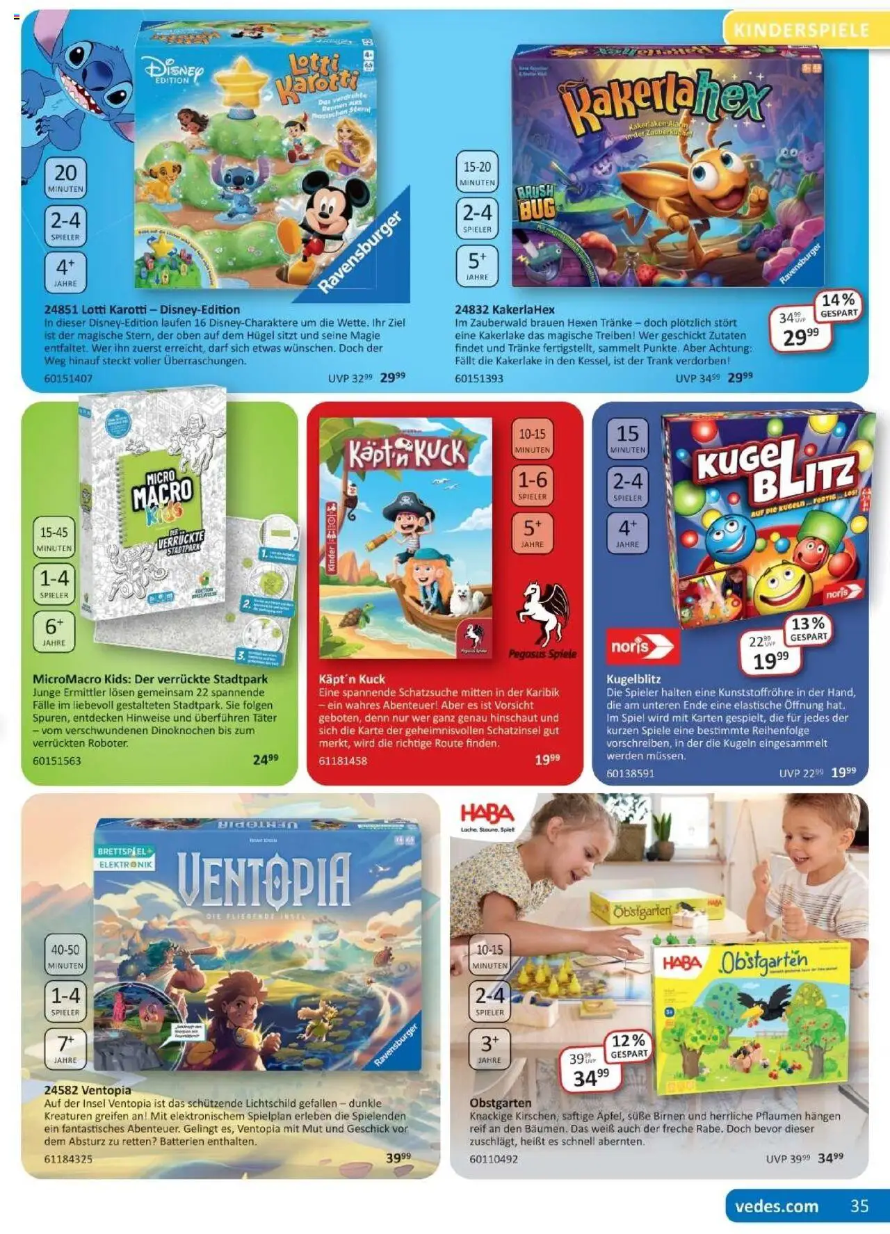 Vedes Prospekt 	 - gültig ab dem 25.08.2025 | Seite: 35 | Produkte: Spiel, Pflaumen, Batterien