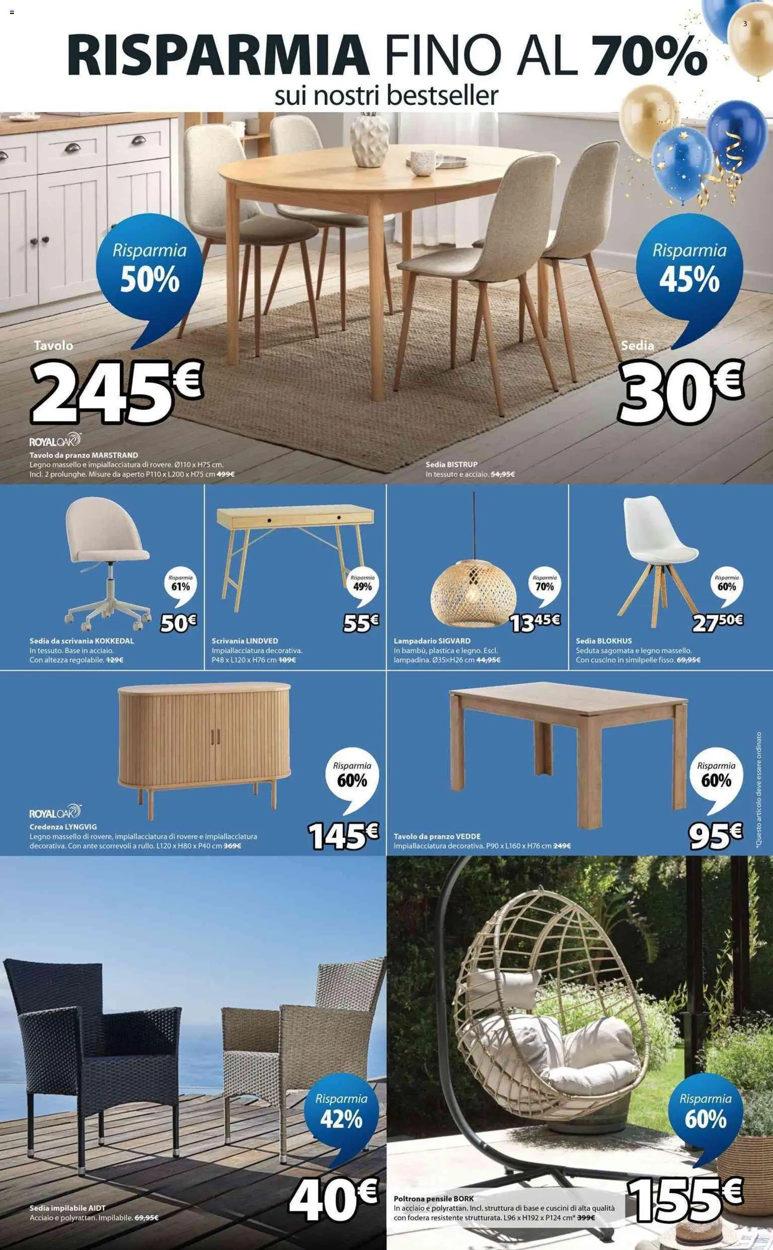 Volantino JYSK del 20.03.2026 | Pagina: 3 | Prodotti: Cuscino, Sedia, Credenza, Scrivania