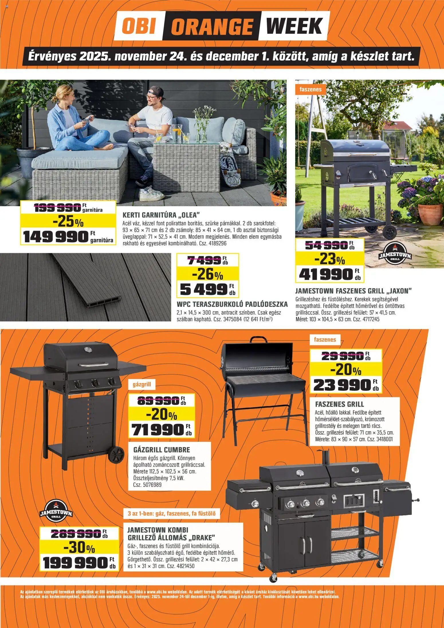 OBI akciós ujság - amely érvényes a következő dátumtól: 24.11.2025 | Oldal: 4 | Termékek: Zsámoly, Grill, Asztal, Gázgrill