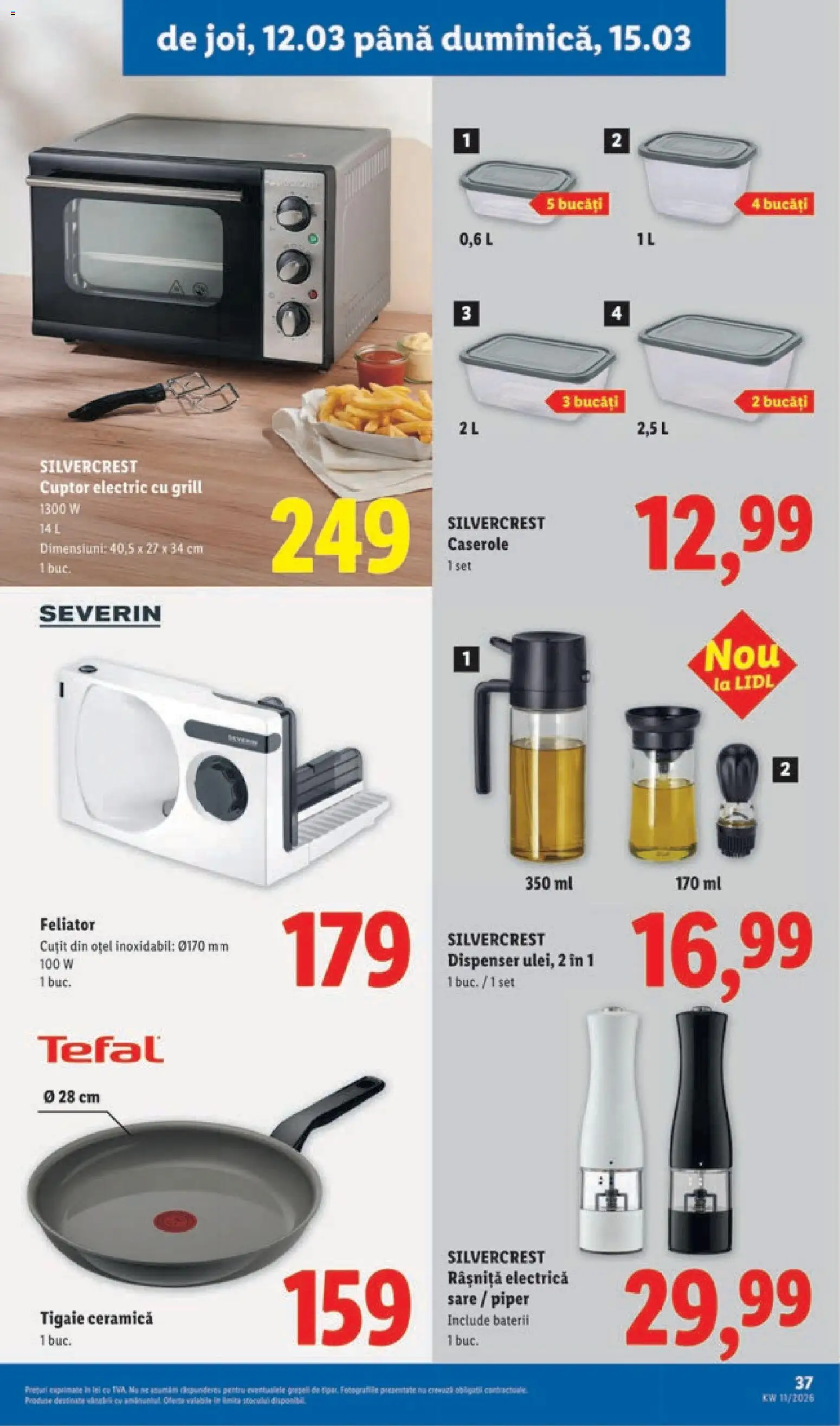 Noul catalog Lidl – valabil de la 09.03.2026 | Pagină: 37 | Produse: Caserole, Baterii, Sare, Piper