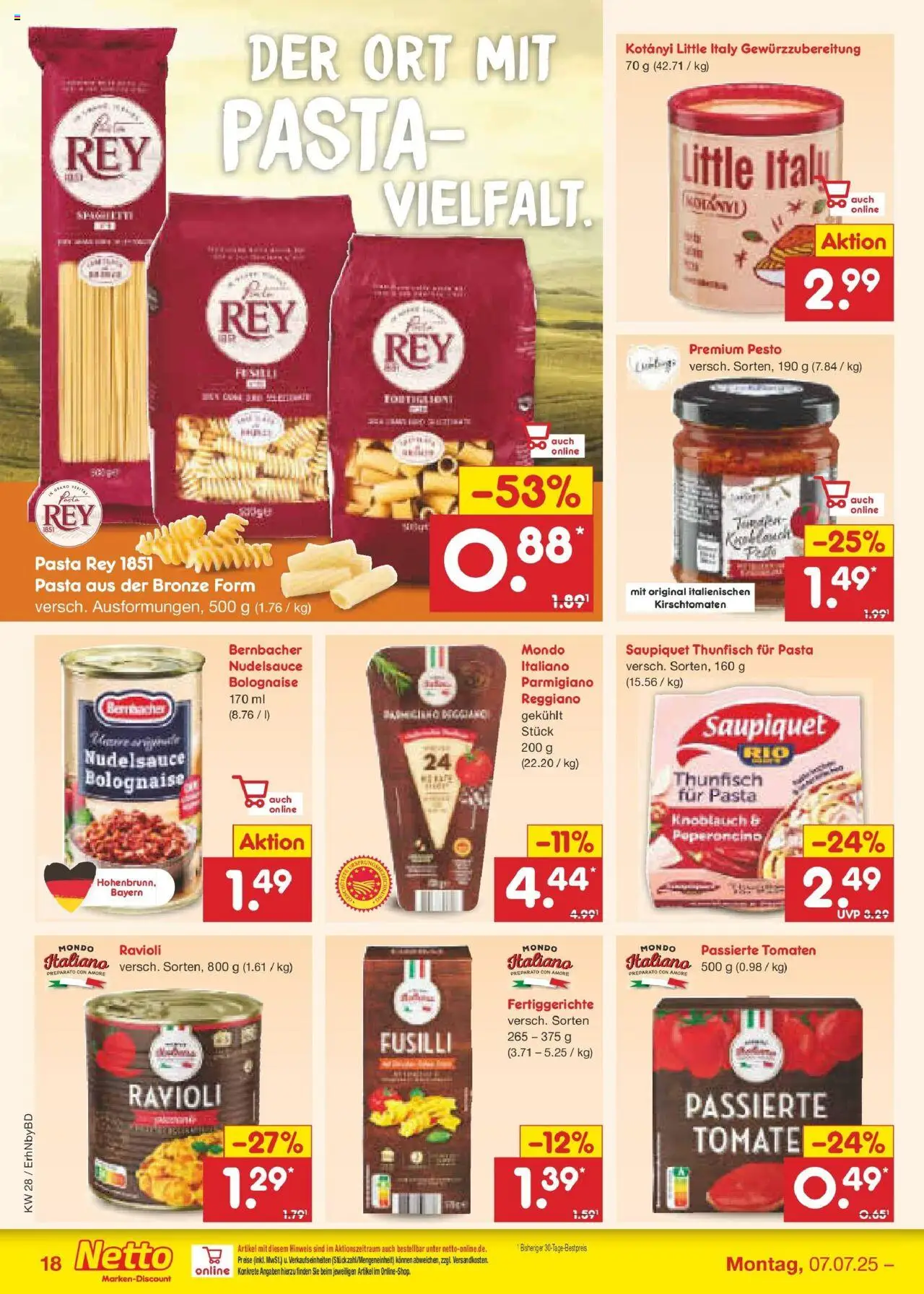 Netto Marken-Discount prospekt Ergolding	 - gültig ab dem 07.07.2025 | Seite: 24 | Produkte: Thunfisch, Tomaten, Fertiggerichte, Knoblauch
