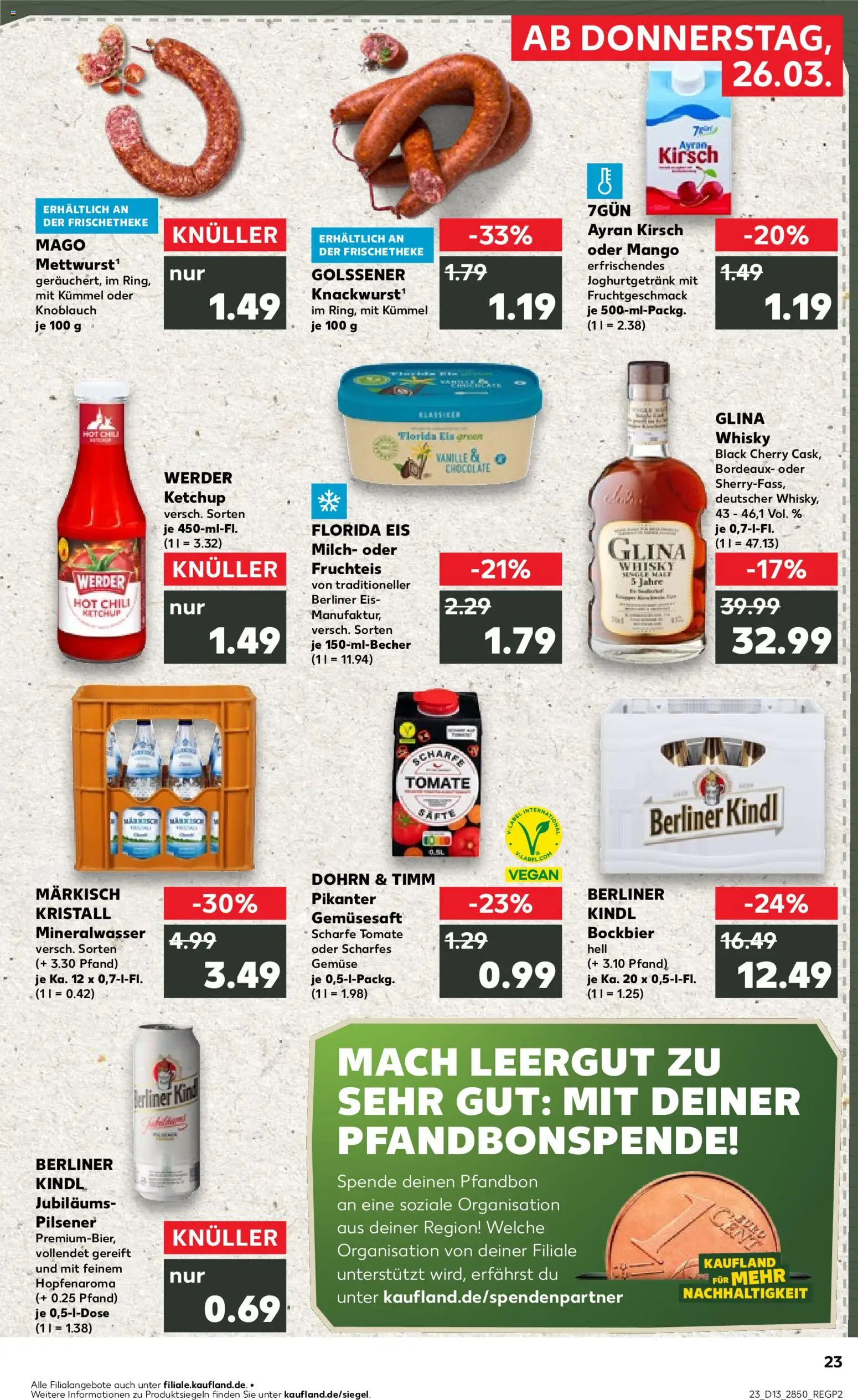 Kaufland Prospekt Potsdam	 – gültig ab 26.03.2026 | Seite: 23 | Produkte: Milch, Mineralwasser, Gemüse, Mango